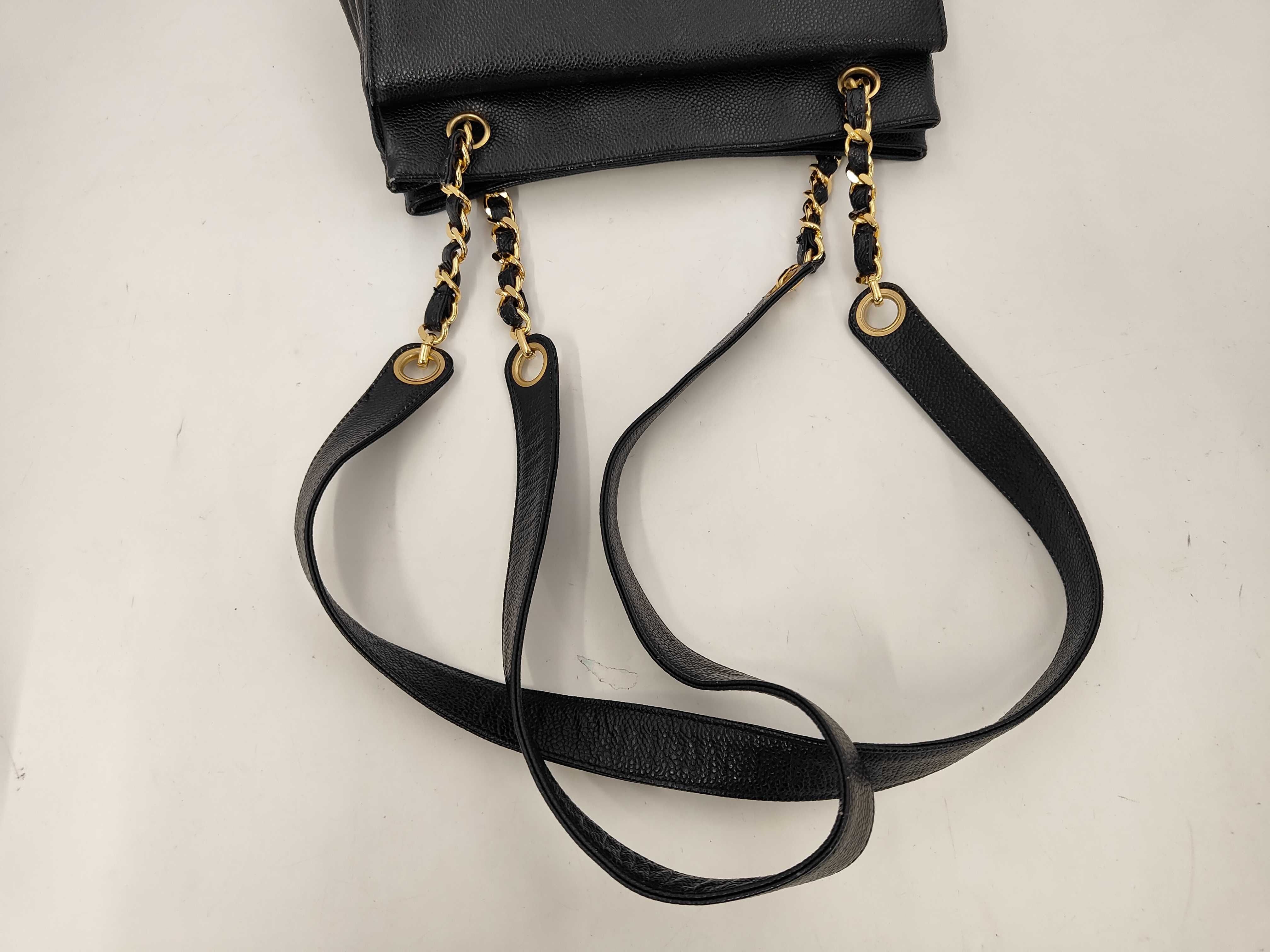 Chain Tote Caviar Leather Shoulder Bag — view 5