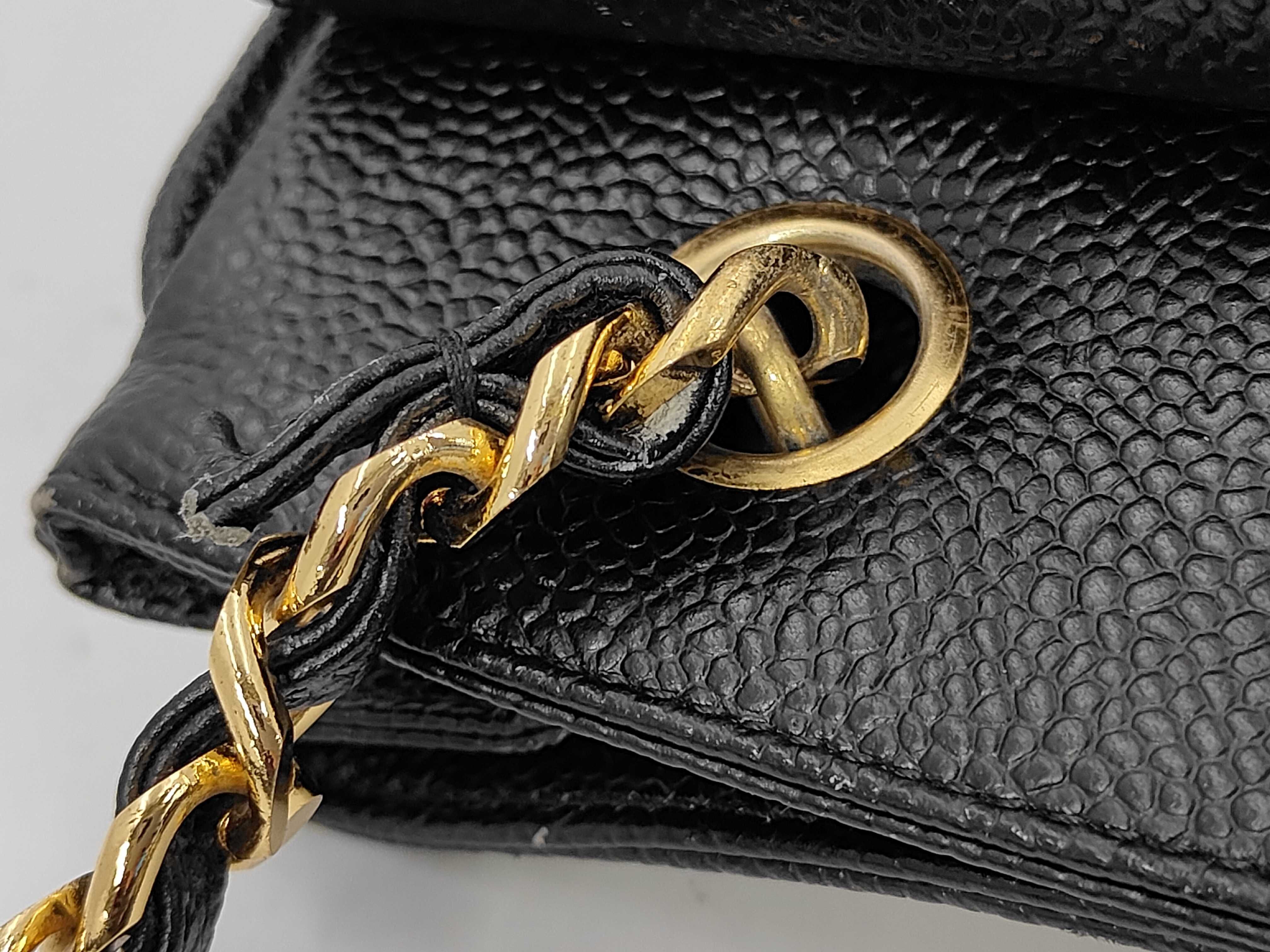 Chain Tote Caviar Leather Shoulder Bag — view 6