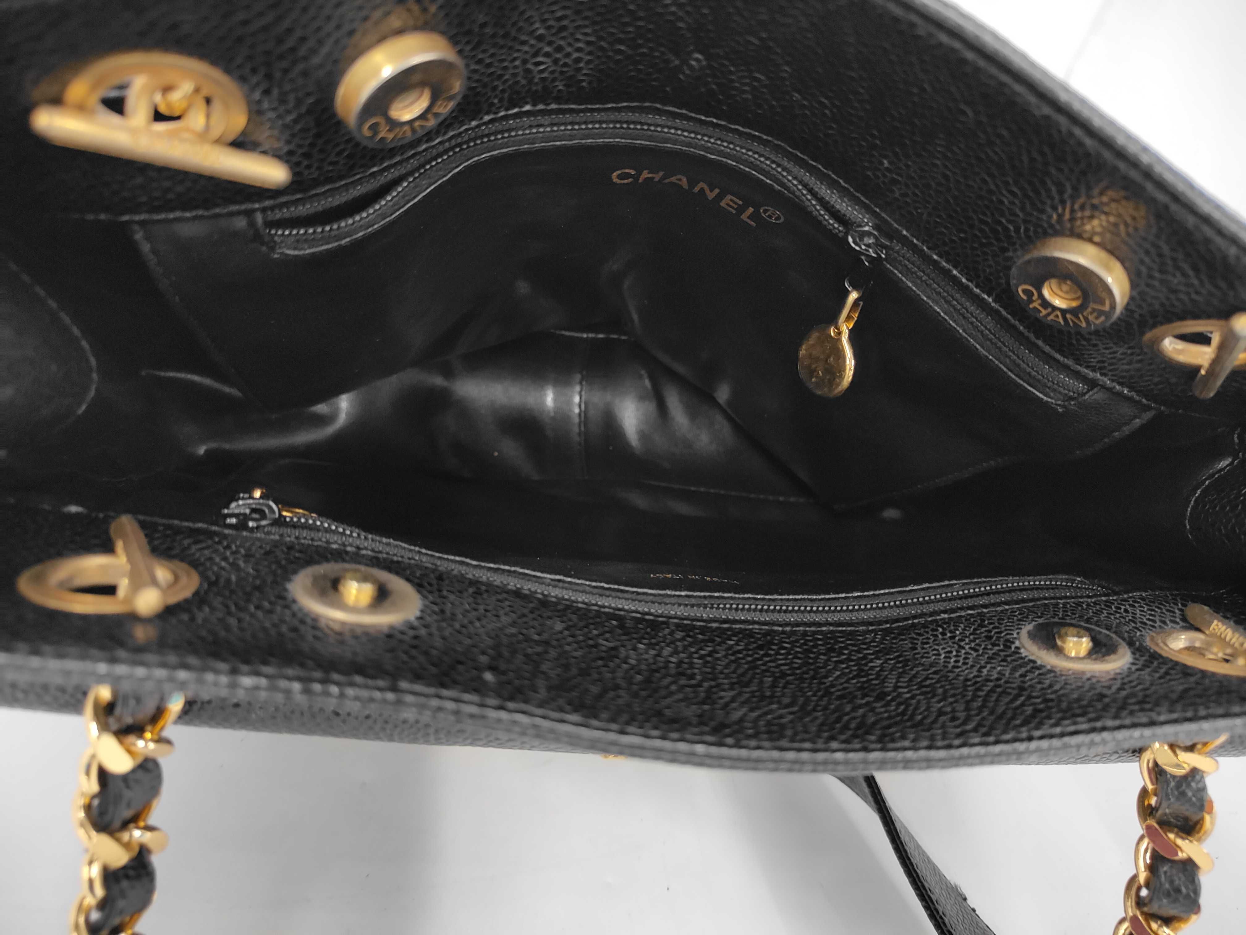 Chain Tote Caviar Leather Shoulder Bag — view 8