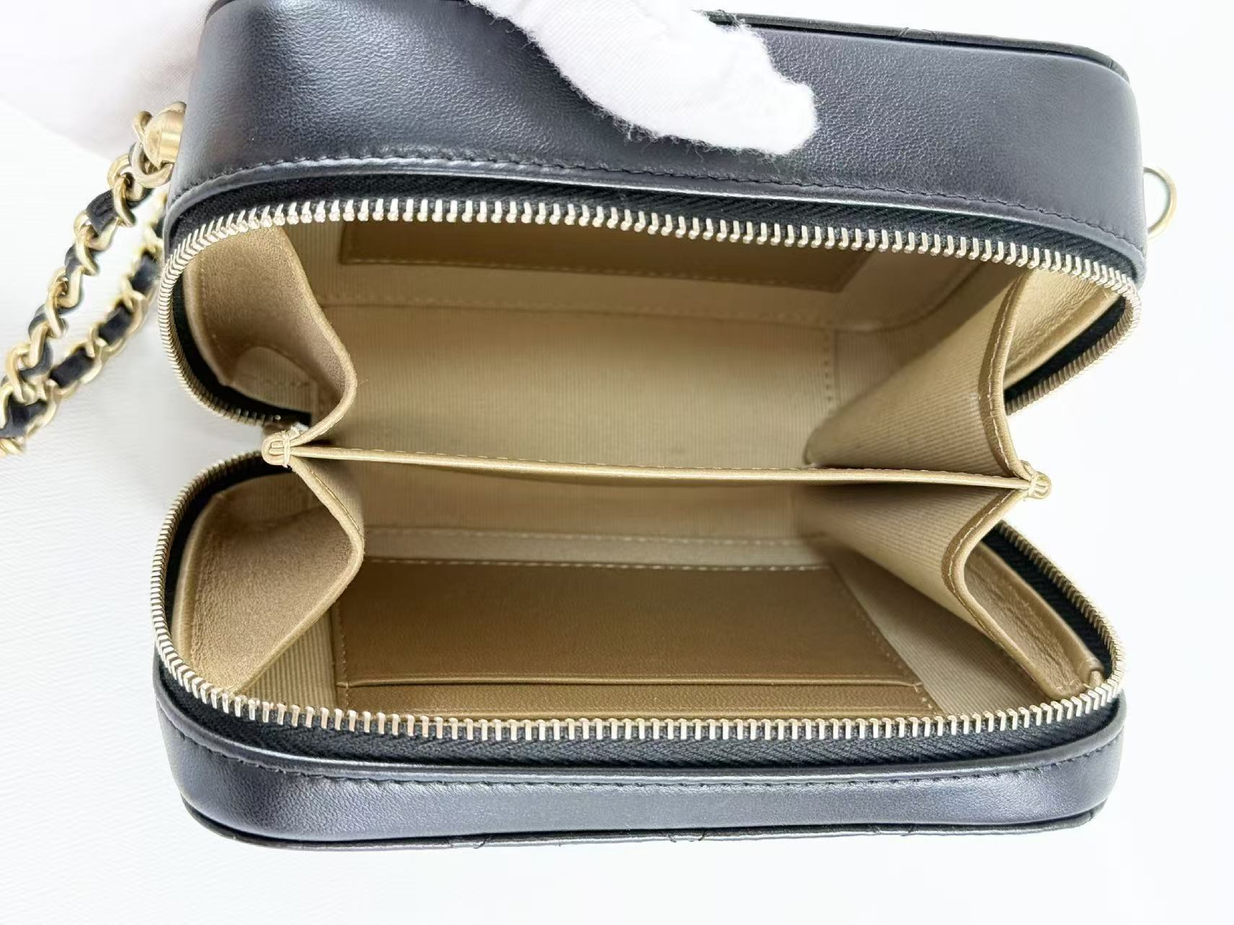 Black Matelassé Crushed Shoulder Bag, Approx. W15cm, Serial Number 31-series, with Dust Bag and Seal, Vintage Gold Hardware, 31852411 — view 14
