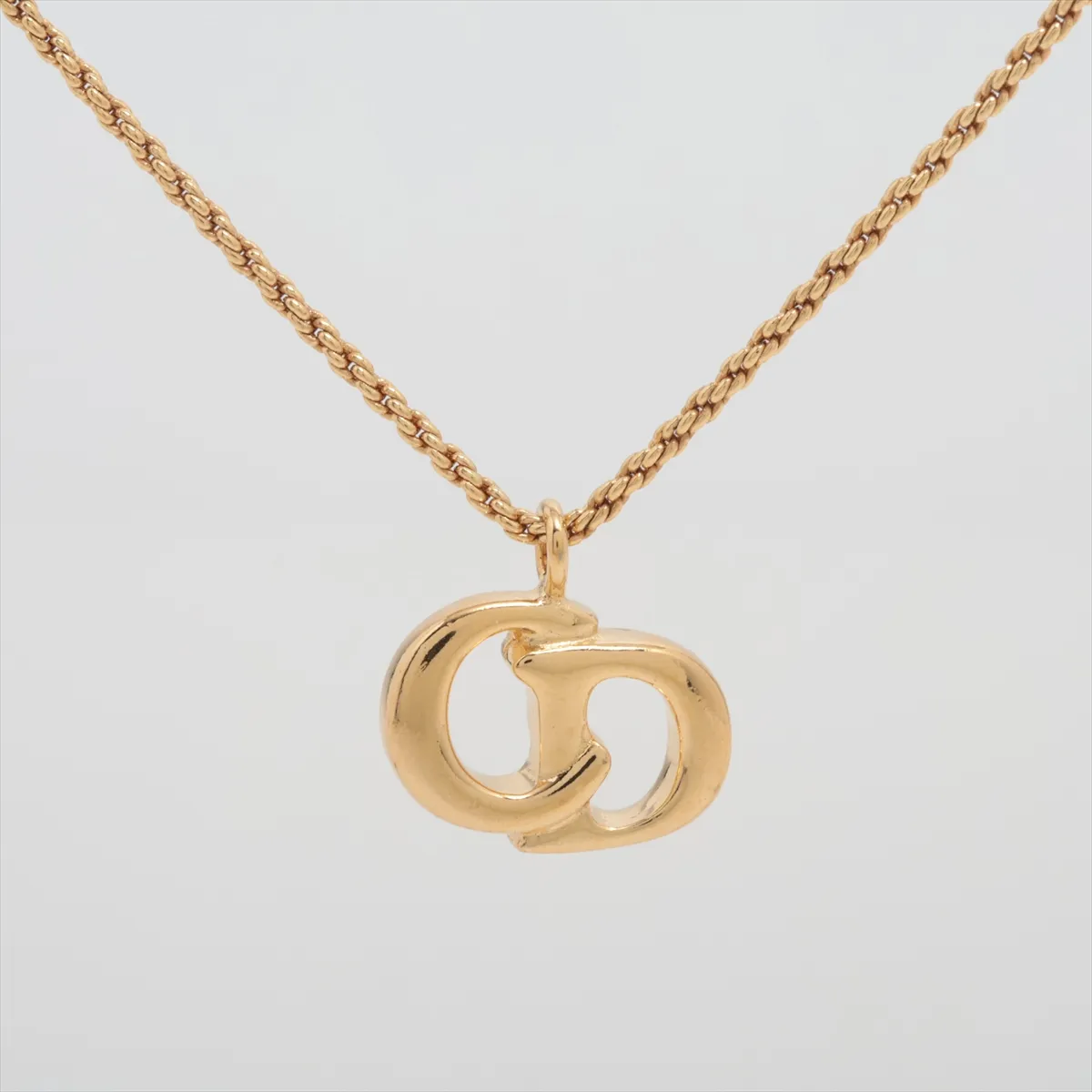 CD logo necklace, GP gold,