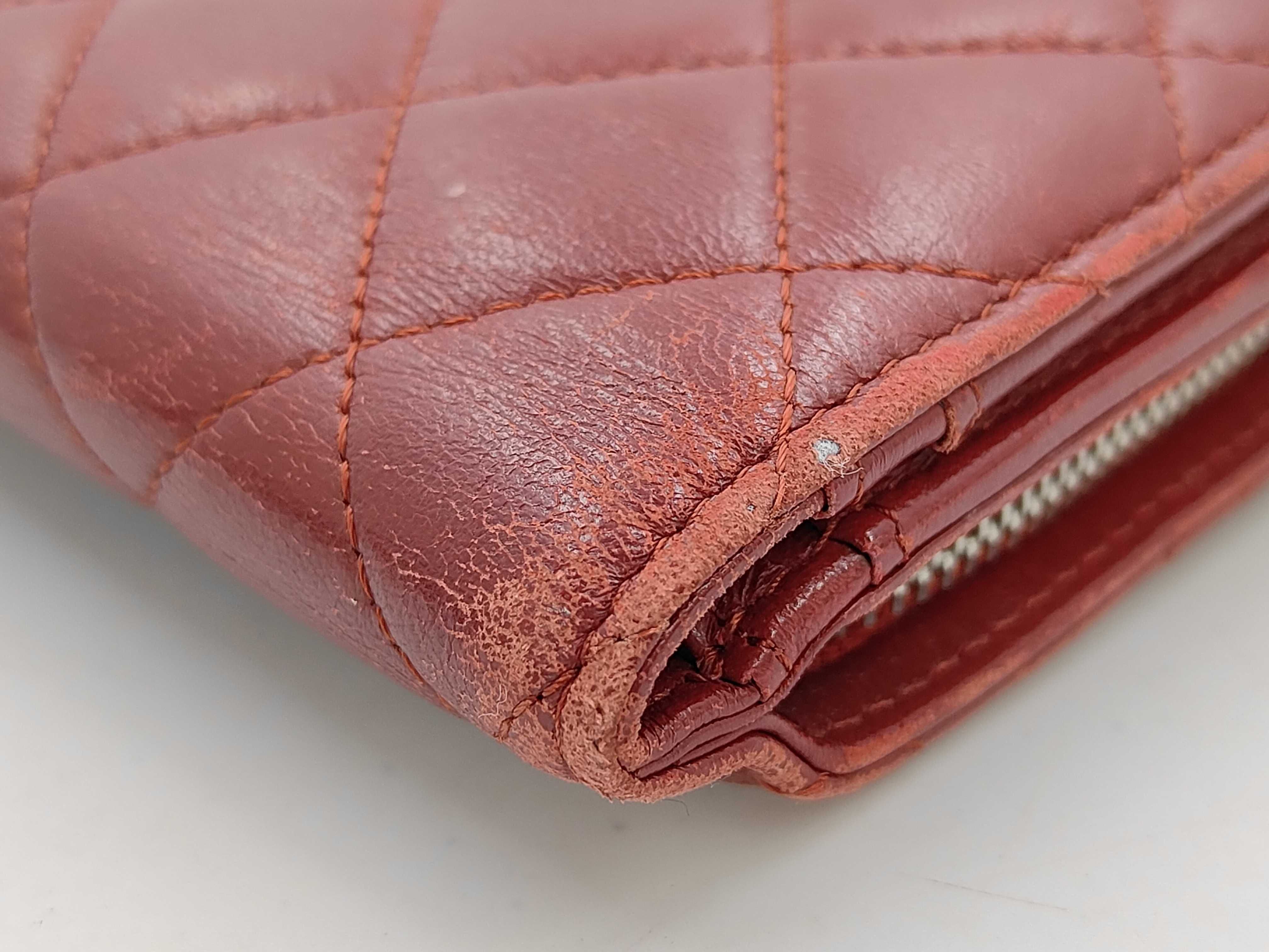 SLG MATELASSE LAMBSKIN BIFOLD WALLET RED W/CARD NO.16 16467542 Wallet — view 2