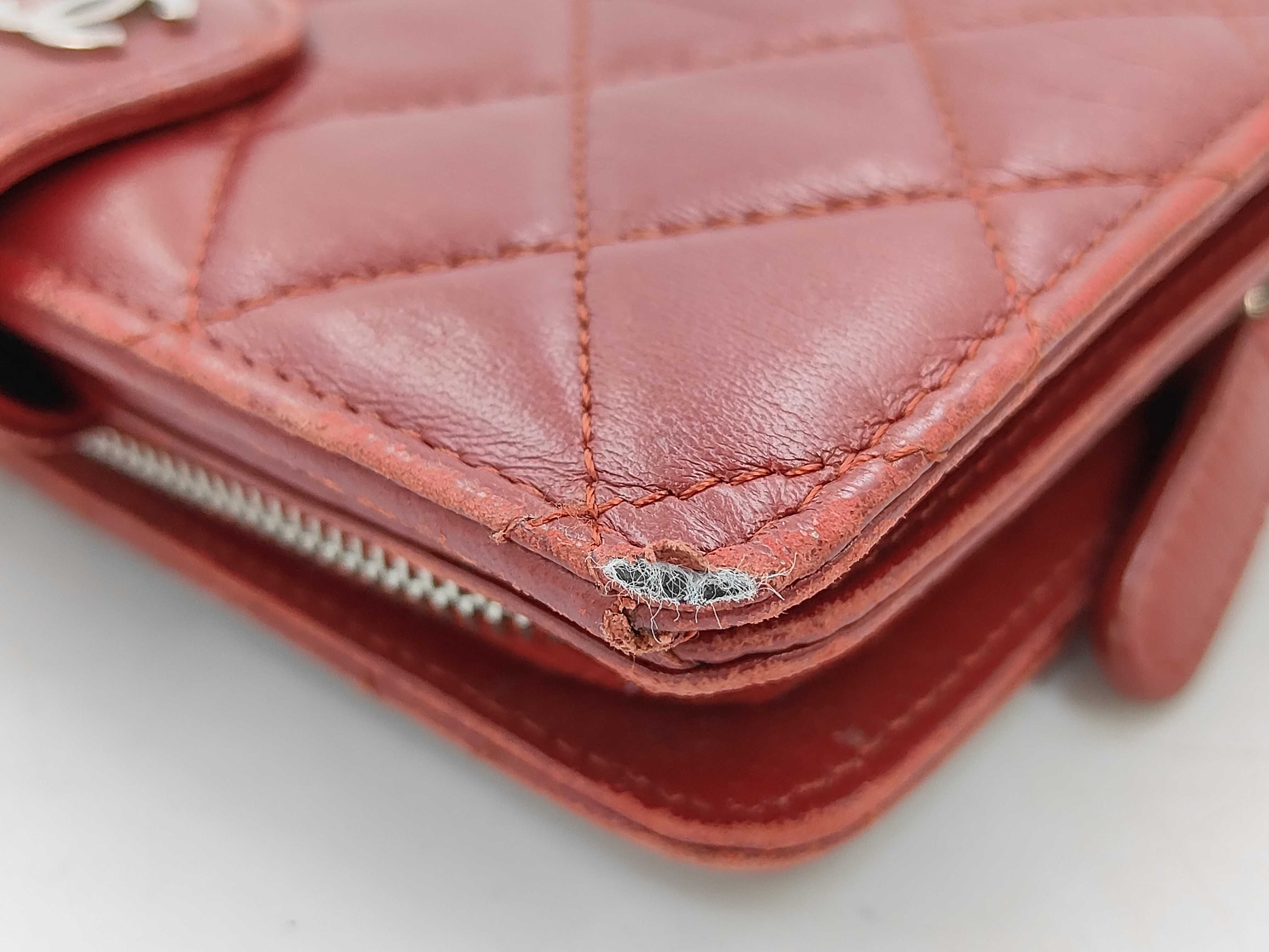 SLG MATELASSE LAMBSKIN BIFOLD WALLET RED W/CARD NO.16 16467542 Wallet — view 12