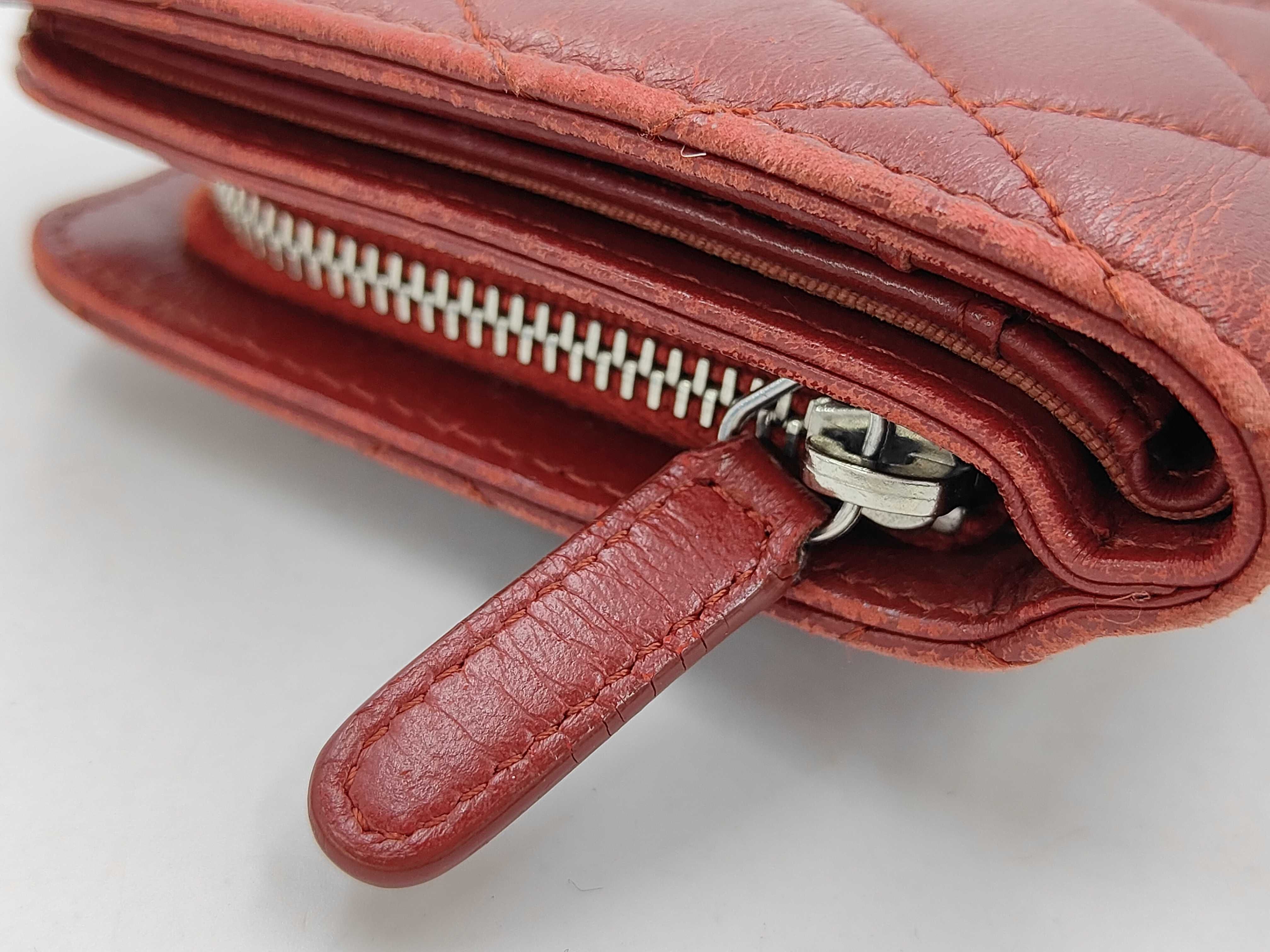 SLG MATELASSE LAMBSKIN BIFOLD WALLET RED W/CARD NO.16 16467542 Wallet — view 6