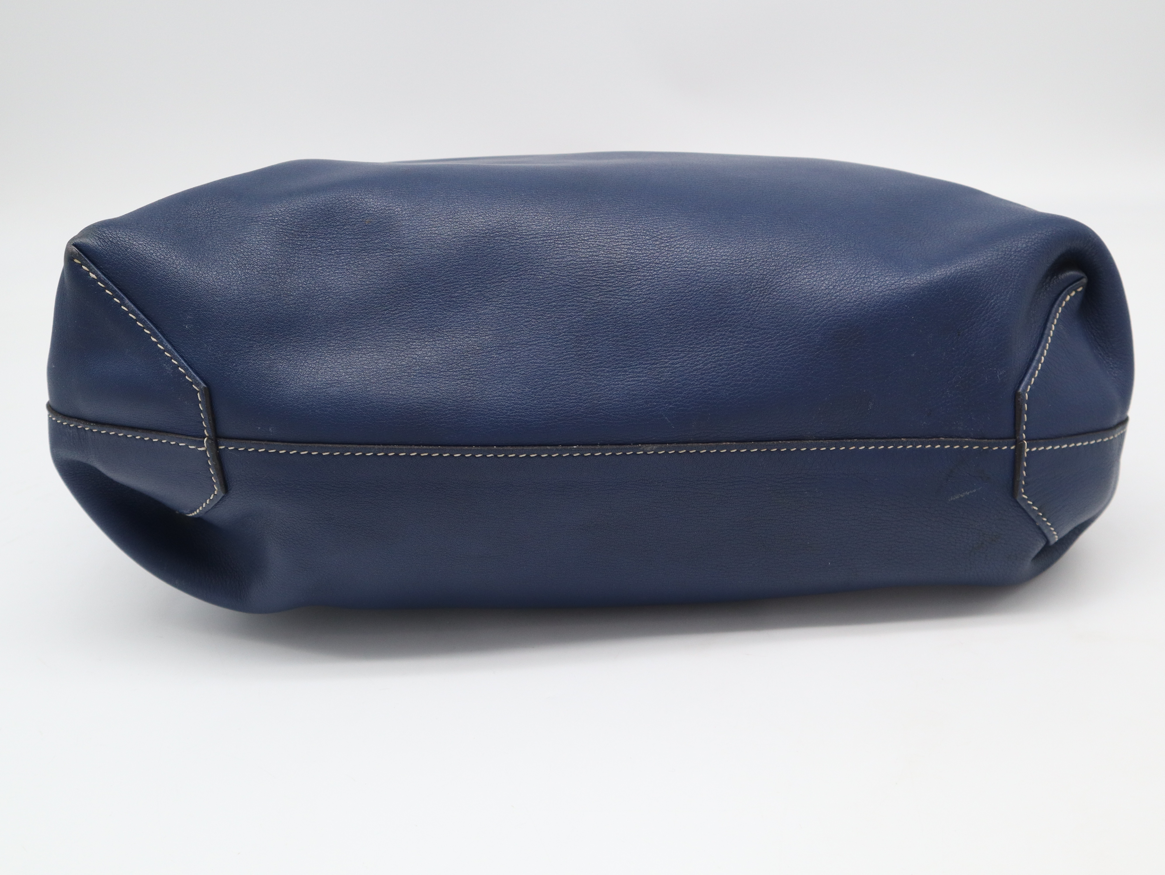 Double Sens 36 Tote Bag, A-stamp, Leather, Reversible, Navy Green Orange Tote Bag — view 5