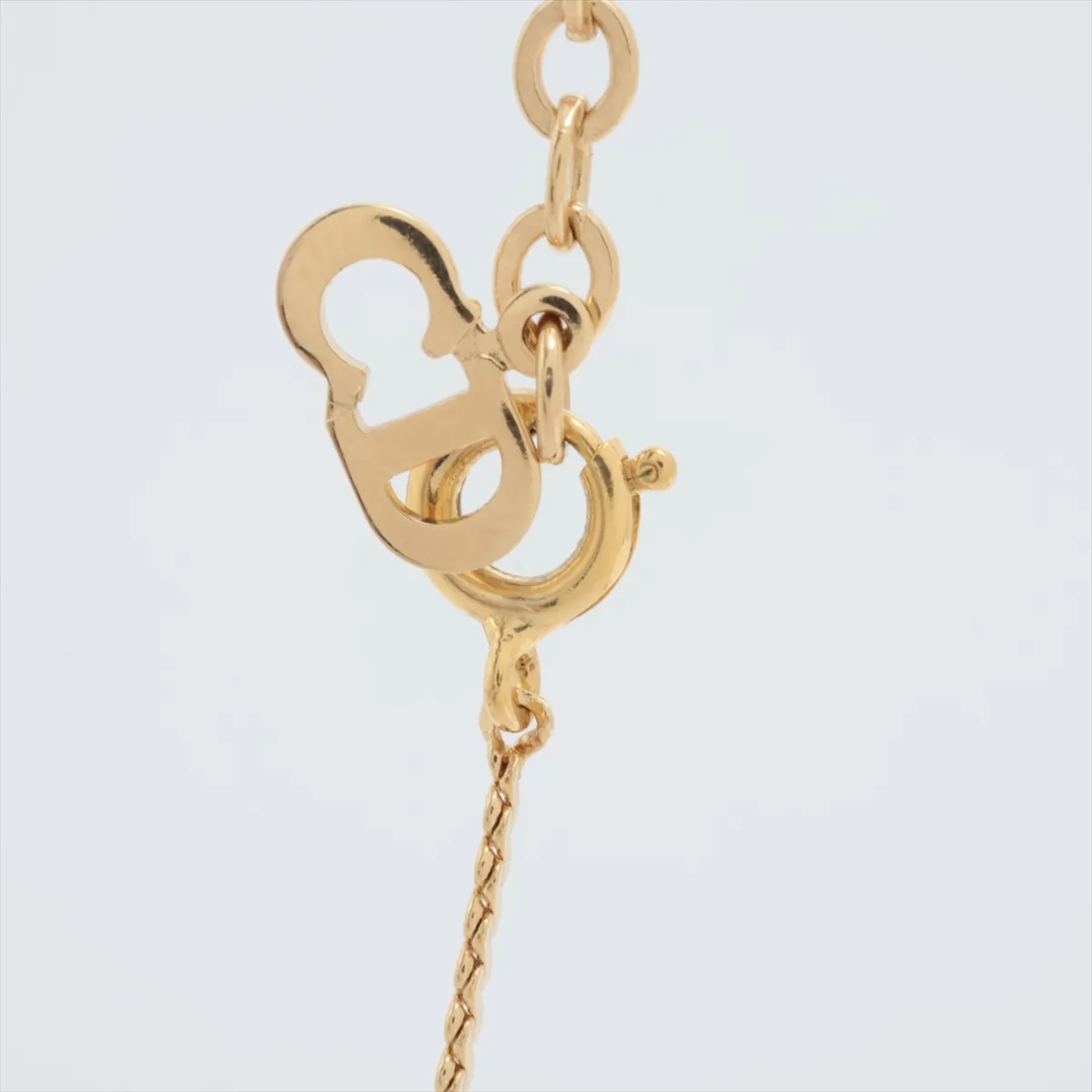CD logo necklace, GP gold. Shows signs of wear, — view 3