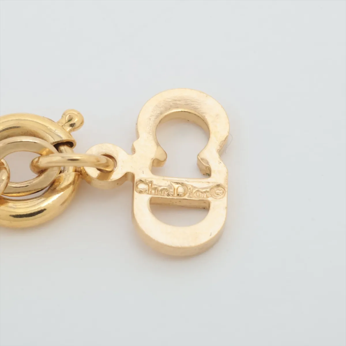 CD logo necklace, GP gold. Shows signs of wear, — view 4