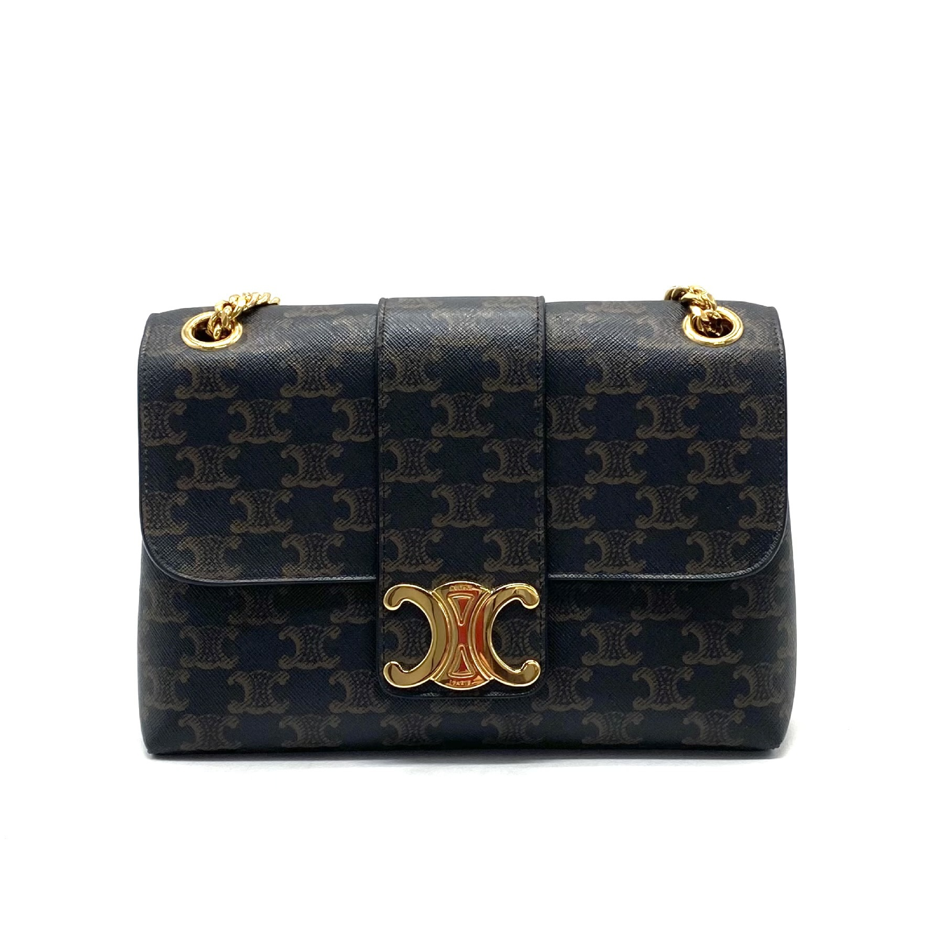 Teen Triomphe Leather Chain Shoulder Bag — view 2