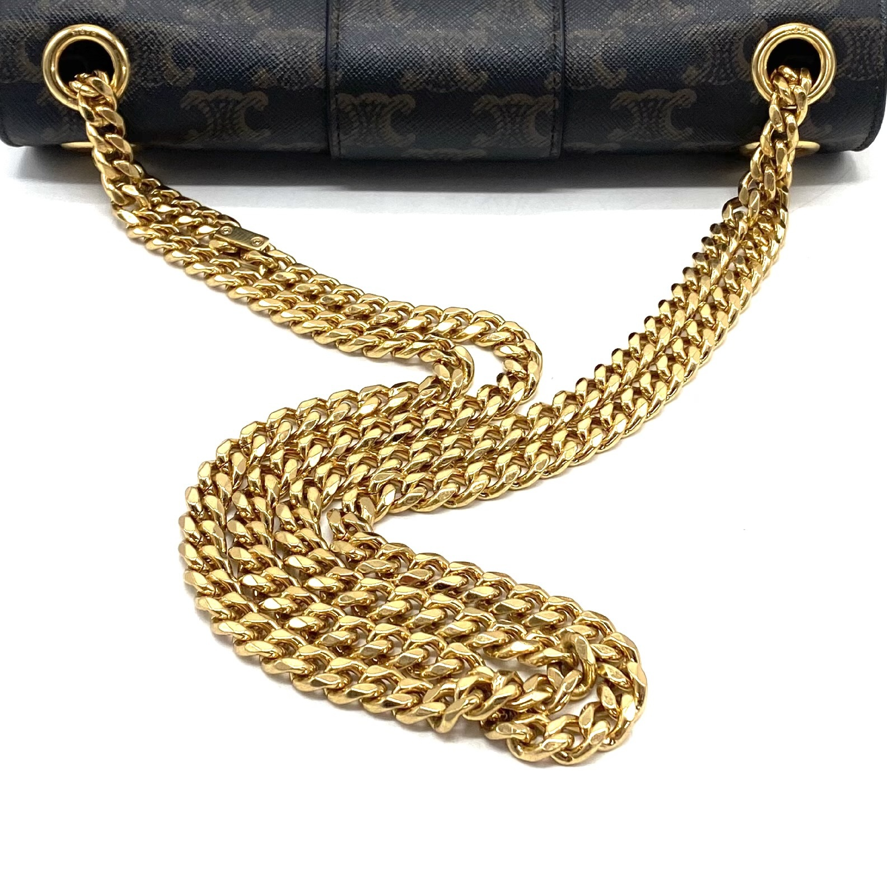 Teen Triomphe Leather Chain Shoulder Bag — view 6