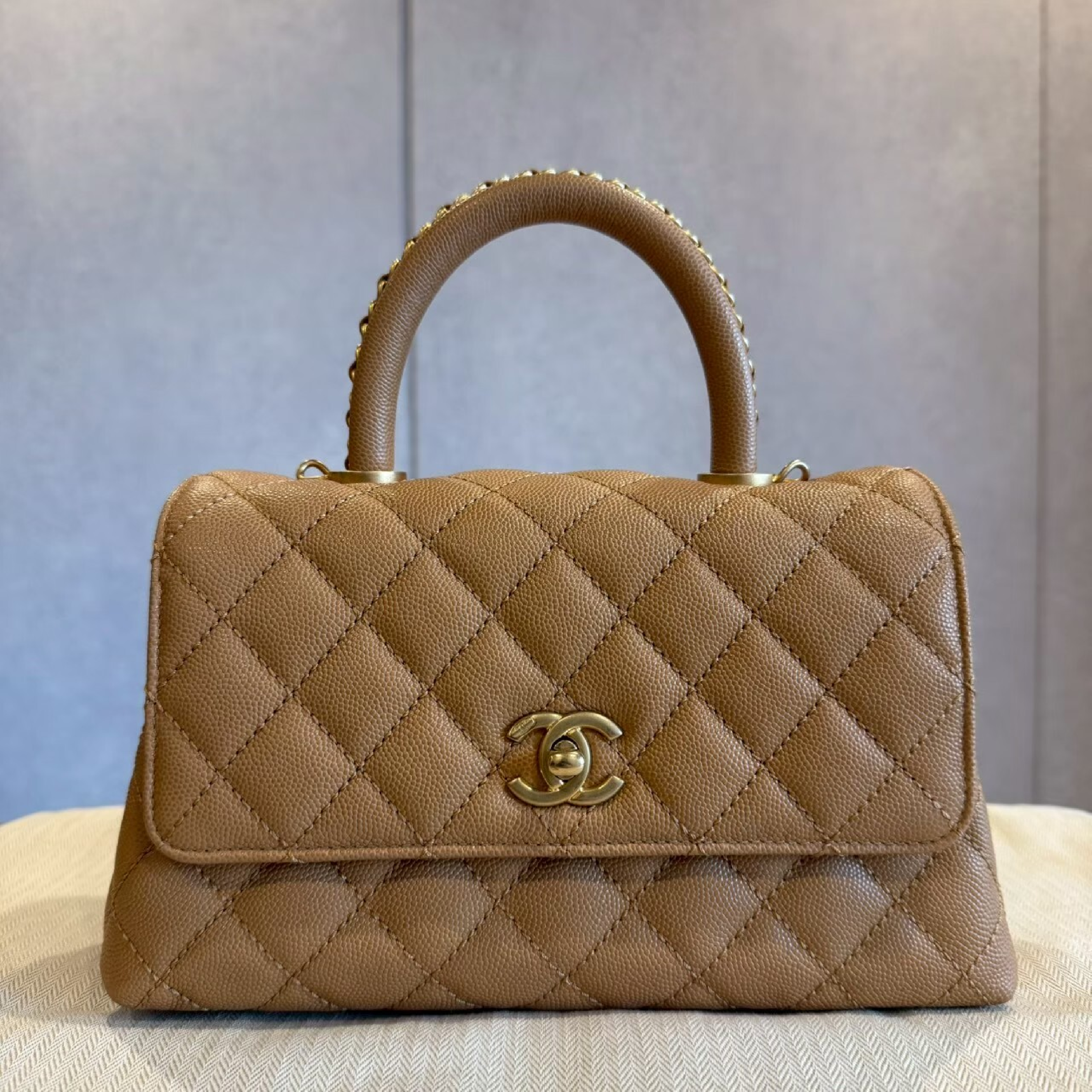 Coco Handle 24 Gold Handbag with Gold Hardware