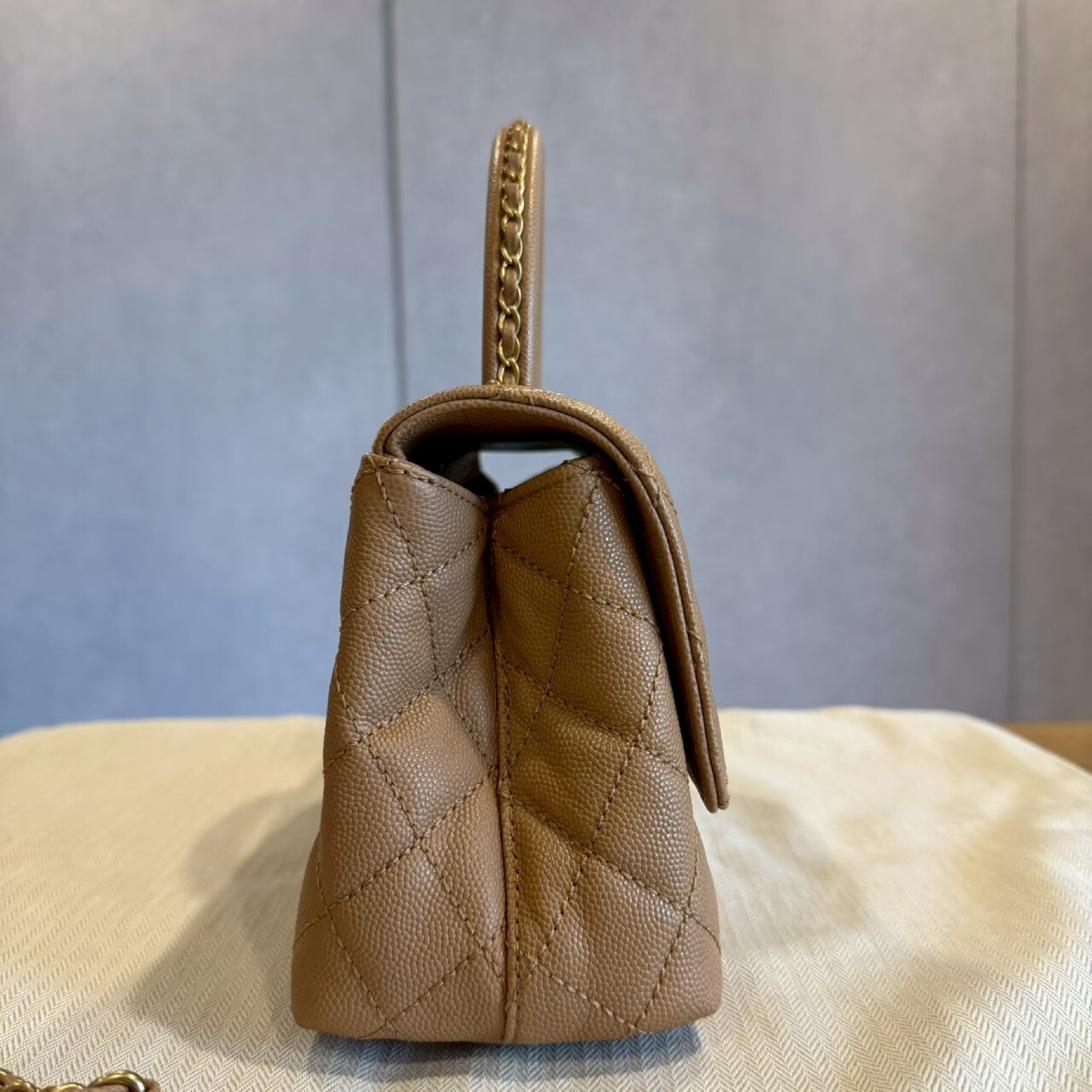 Coco Handle 24 Gold Handbag with Gold Hardware — view 3