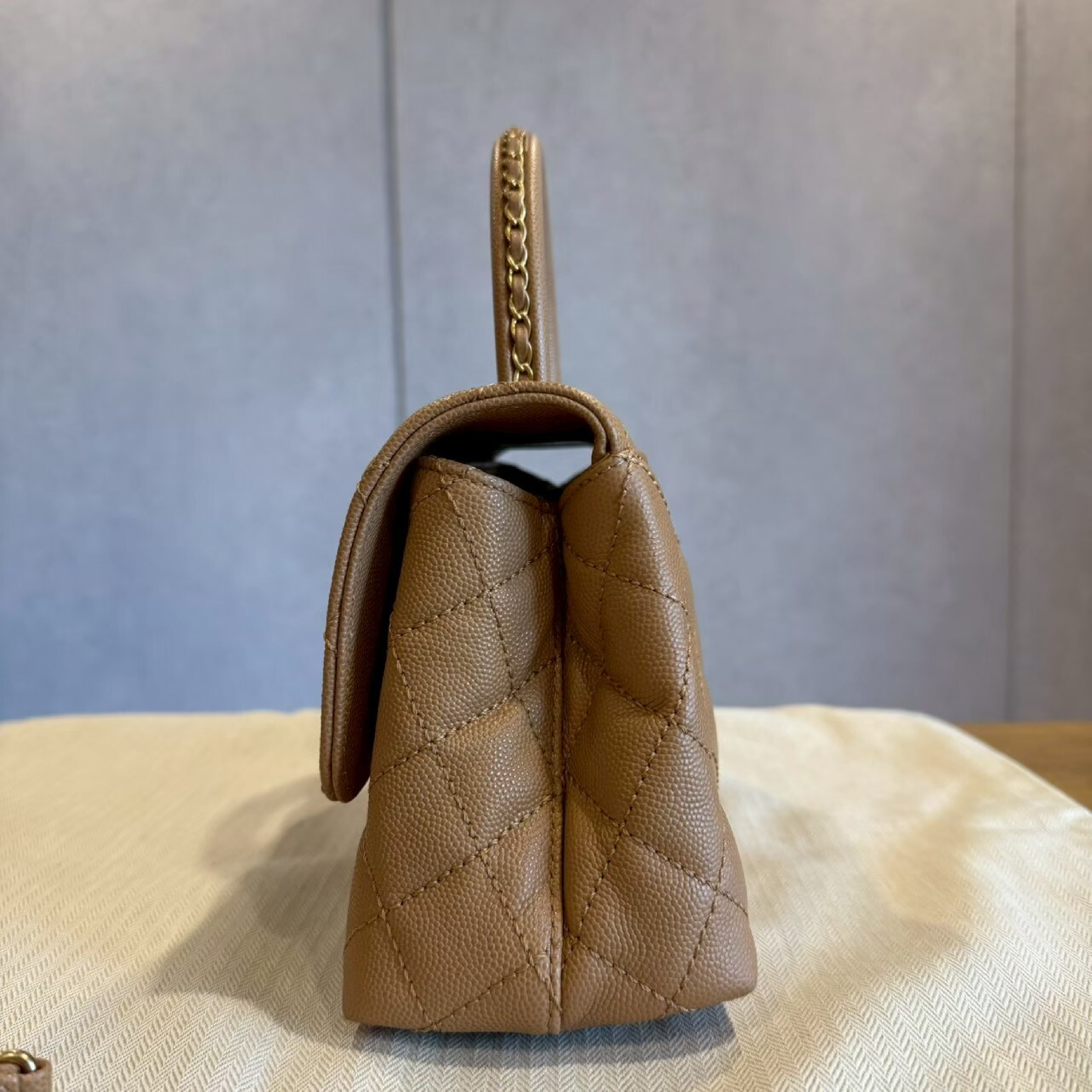 Coco Handle 24 Gold Handbag with Gold Hardware — view 4