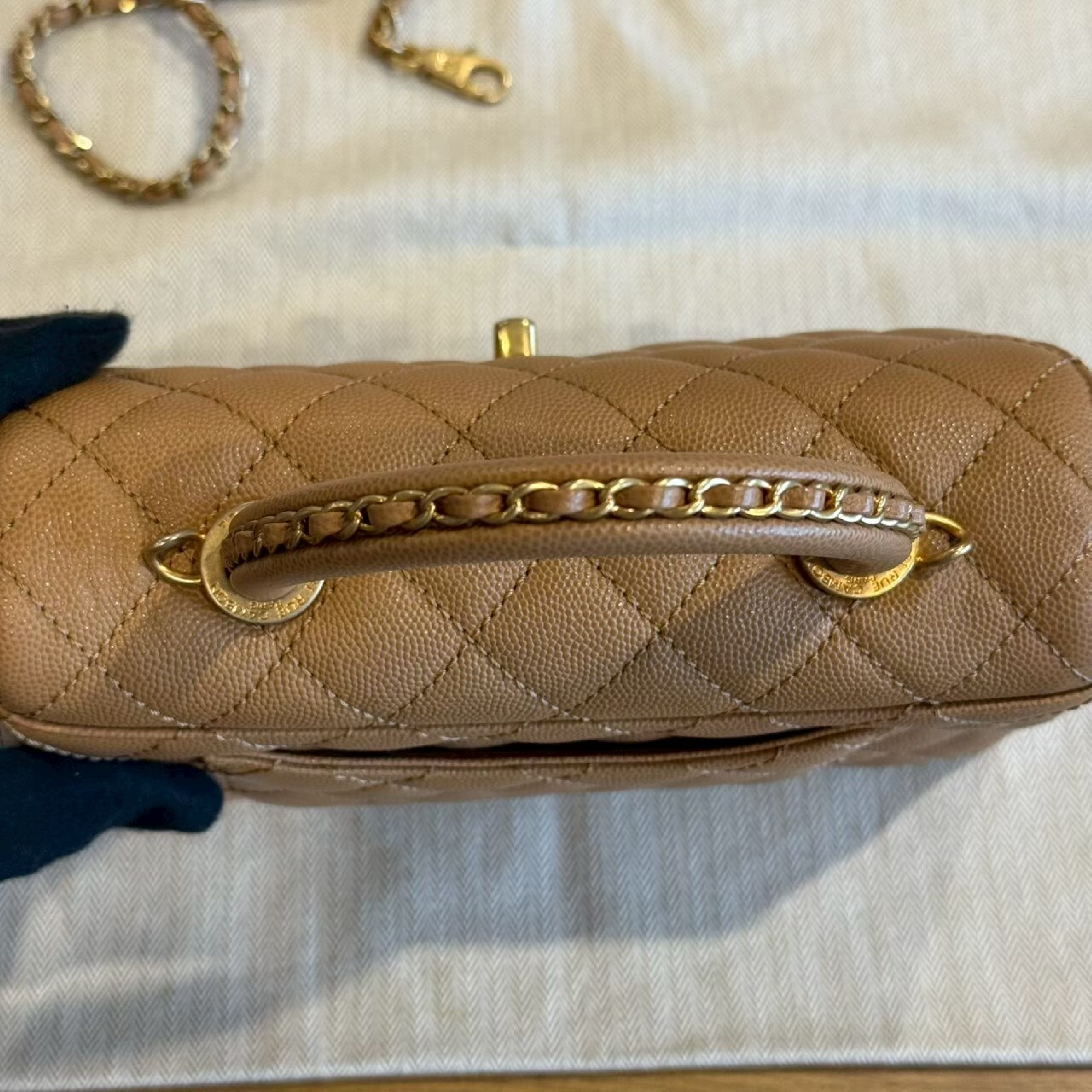 Coco Handle 24 Gold Handbag with Gold Hardware — view 5