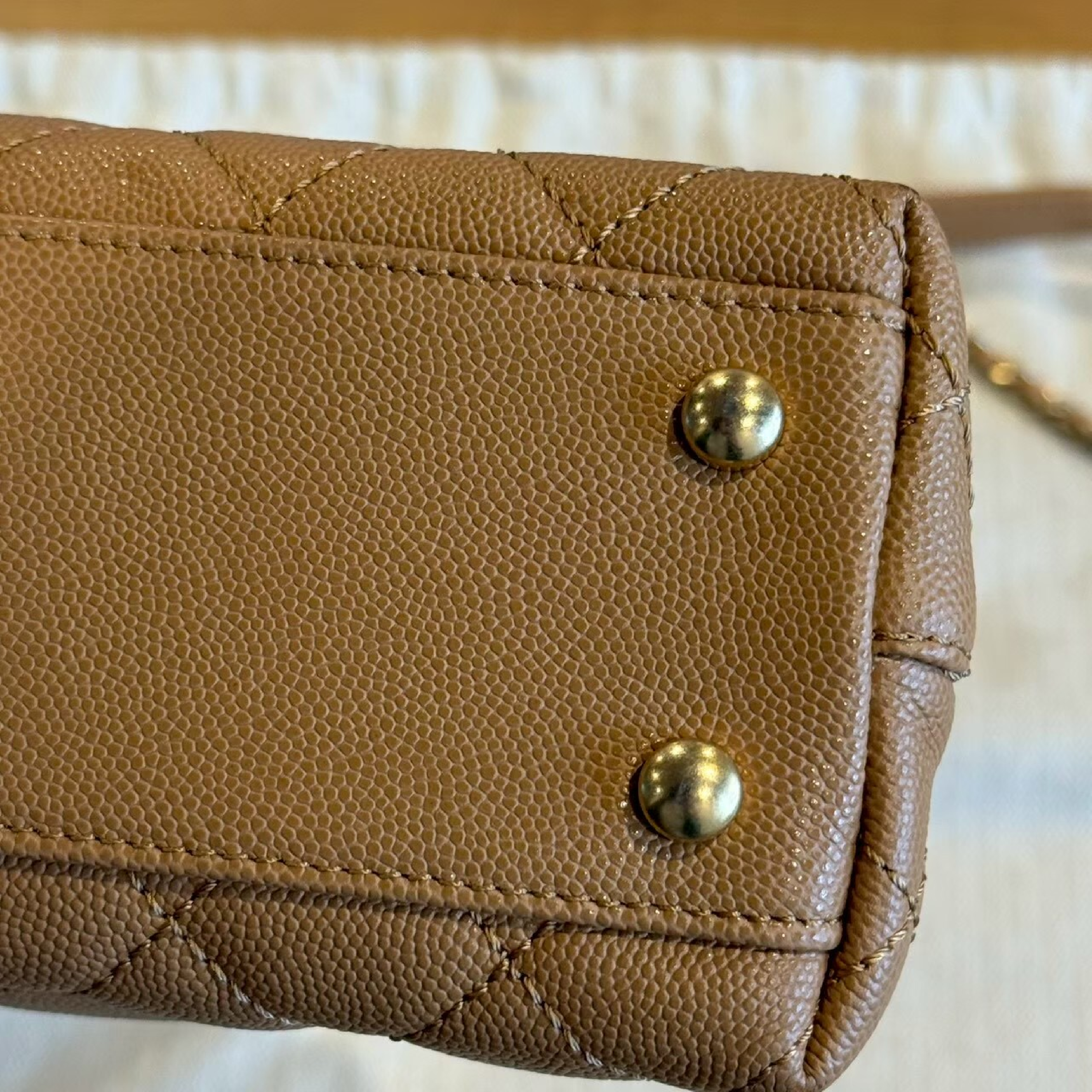 Coco Handle 24 Gold Handbag with Gold Hardware — view 7