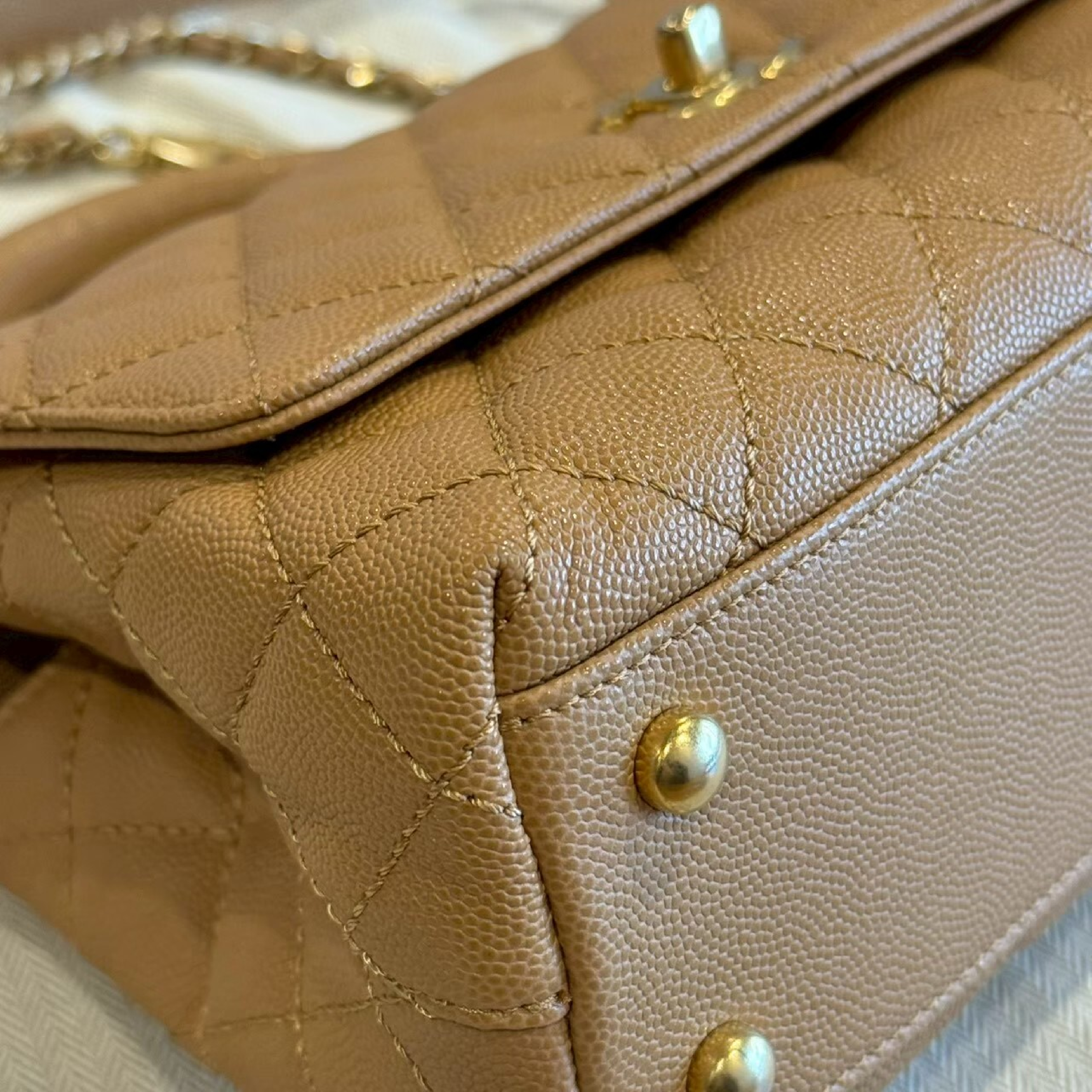 Coco Handle 24 Gold Handbag with Gold Hardware — view 9