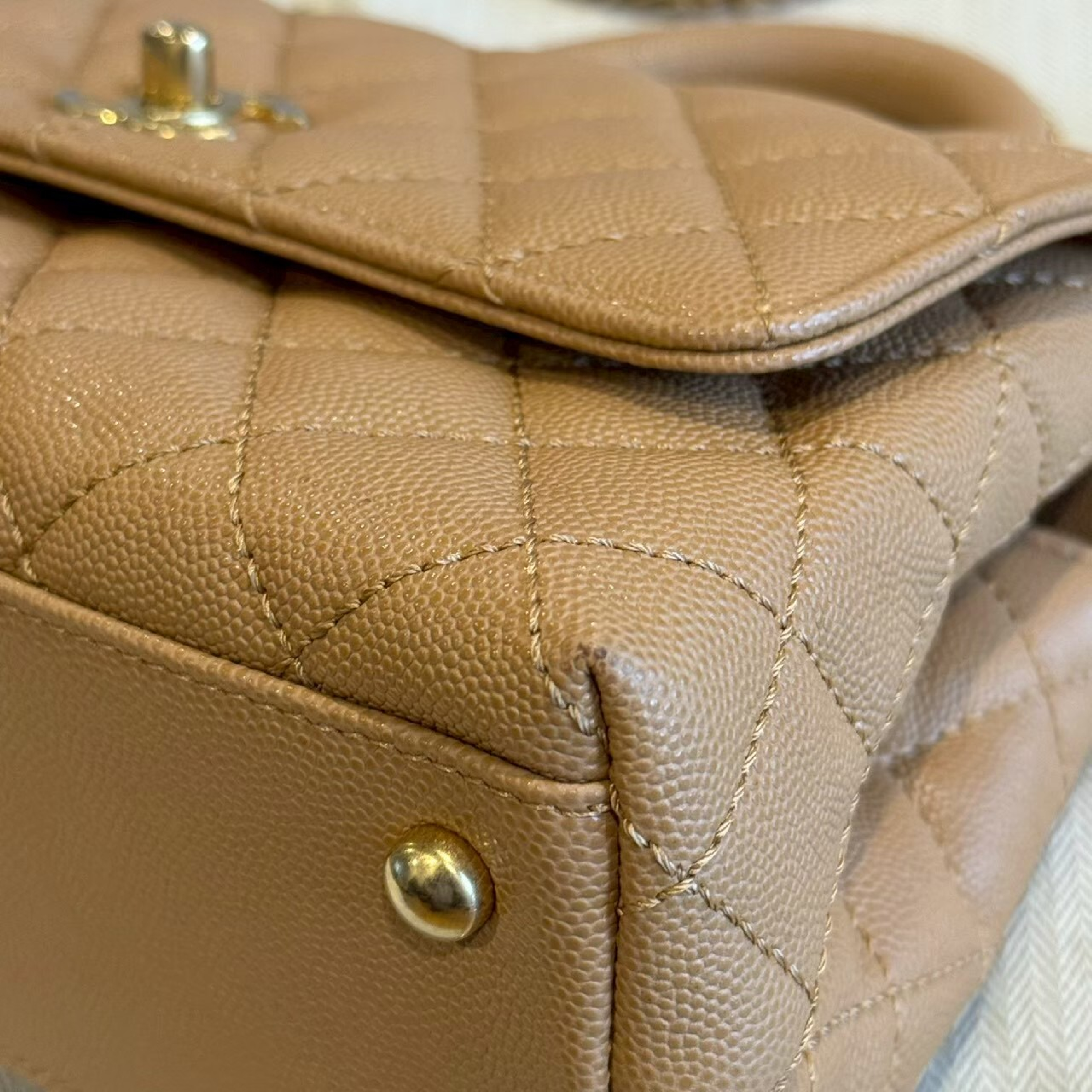 Coco Handle 24 Gold Handbag with Gold Hardware — view 10