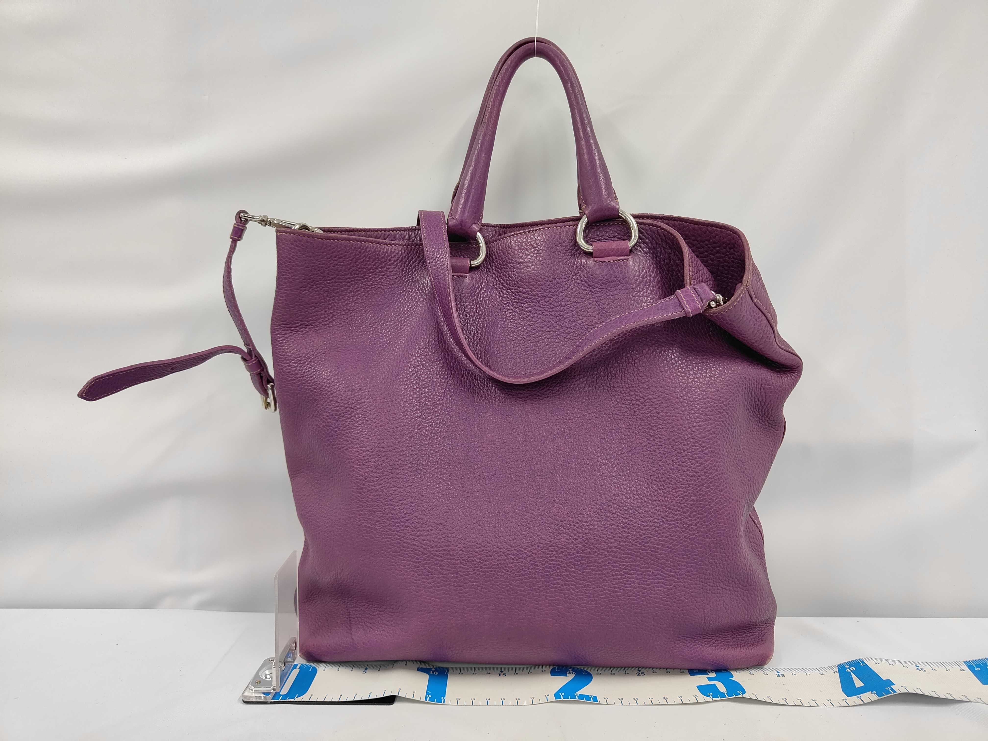 Vitello Daino 2-Way Shoulder Bag BN1713 Purple Tote Bag — view 2