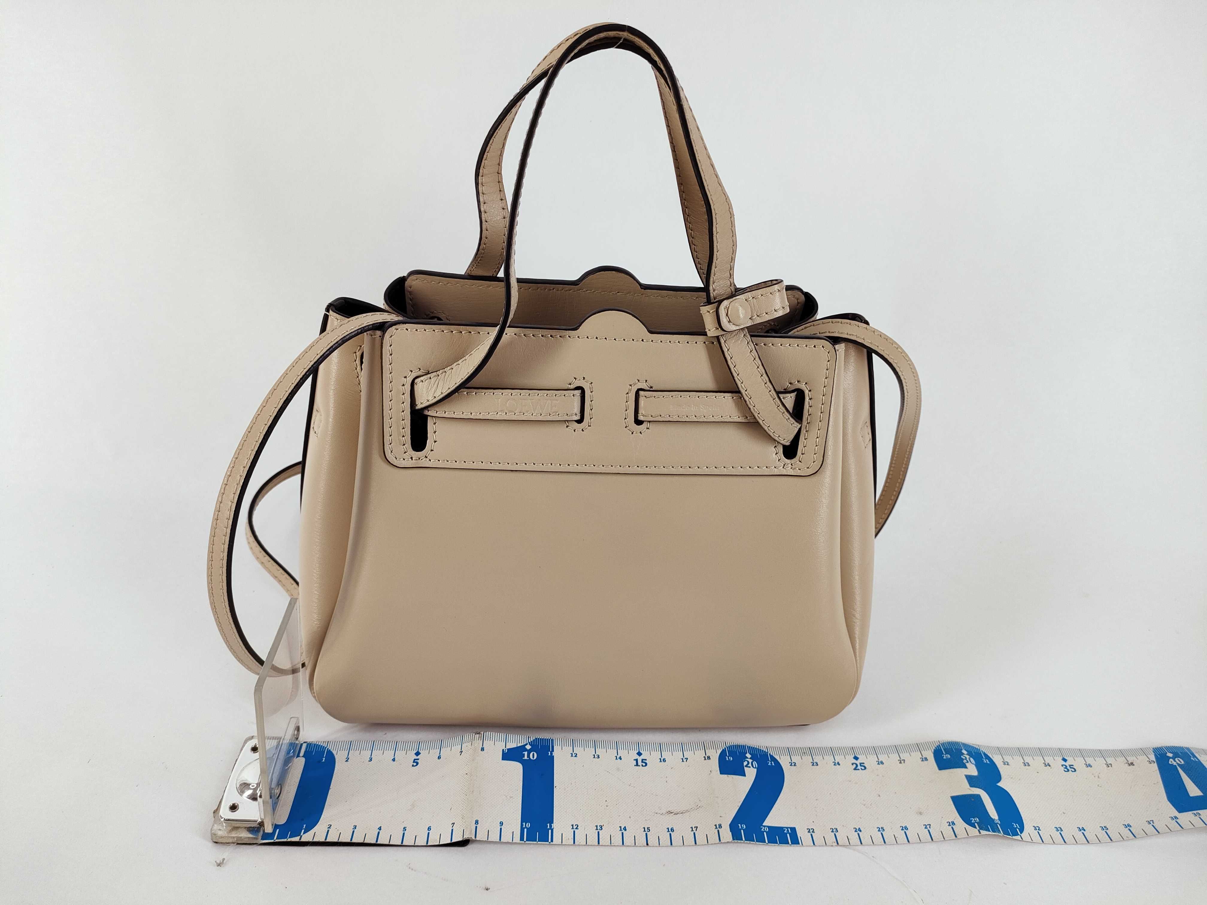 Lazo Mini Leather 2-Way Handbag, Light Beige — view 2
