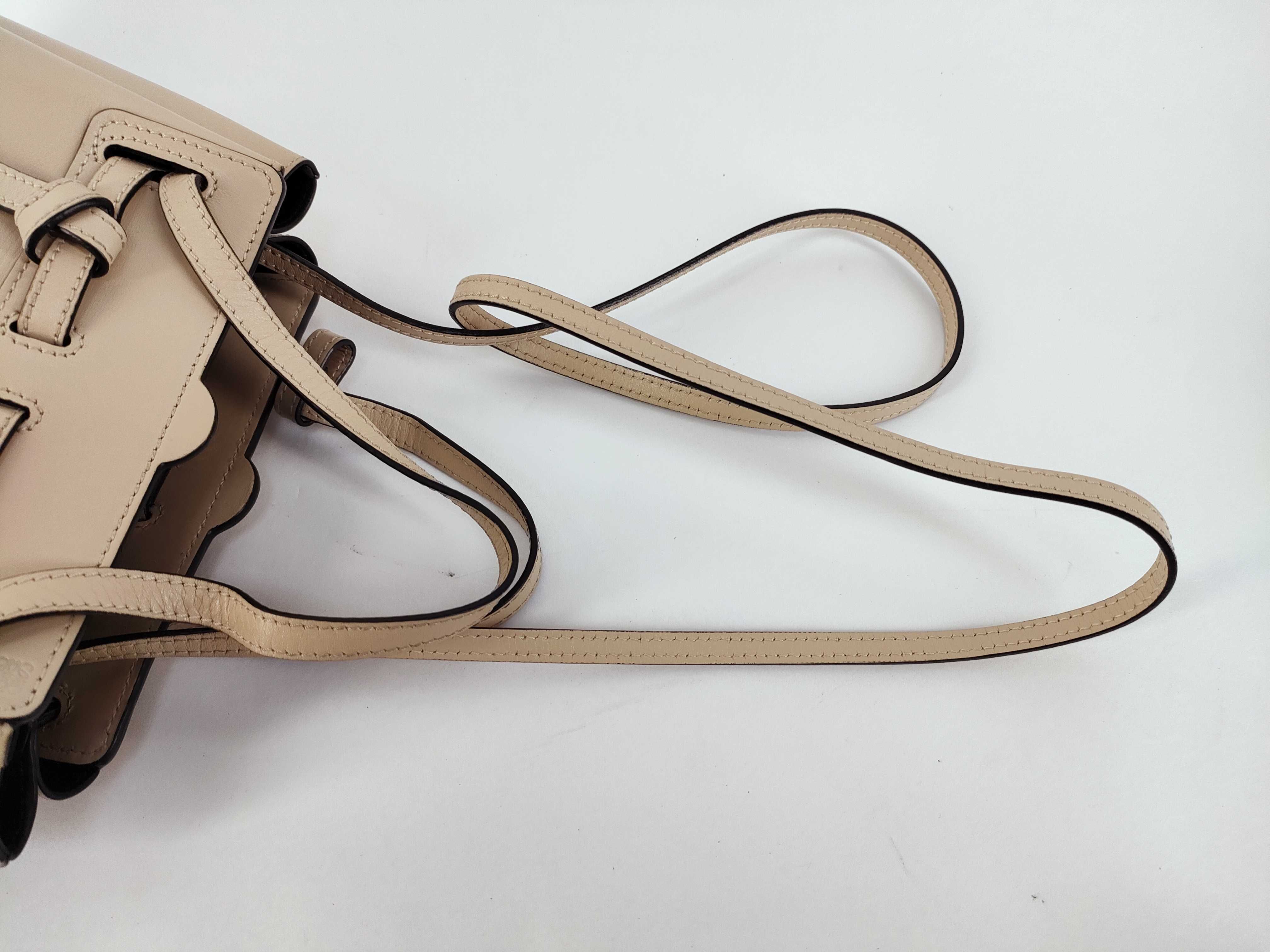 Lazo Mini Leather 2-Way Handbag, Light Beige — view 3