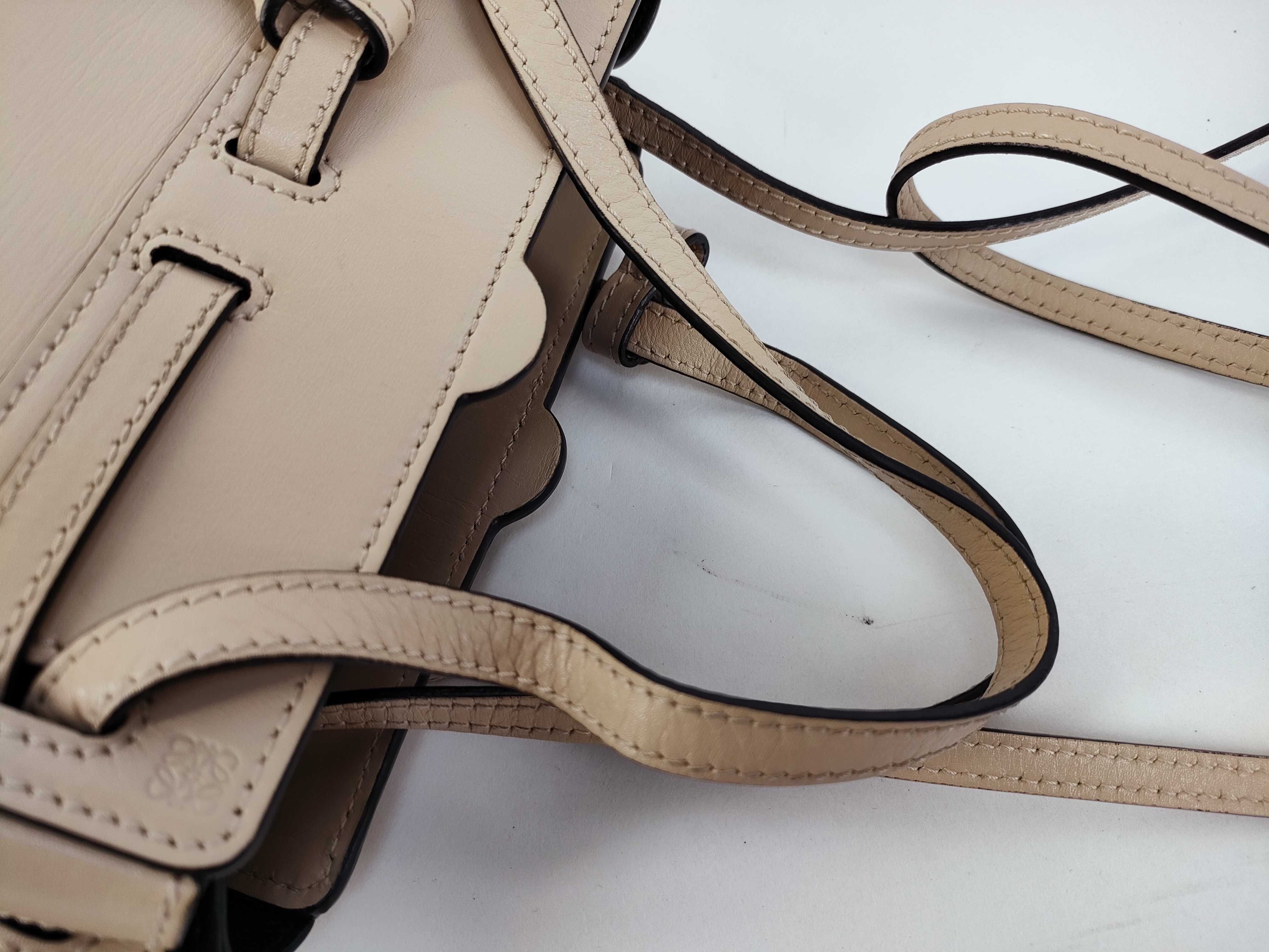 Lazo Mini Leather 2-Way Handbag, Light Beige — view 4
