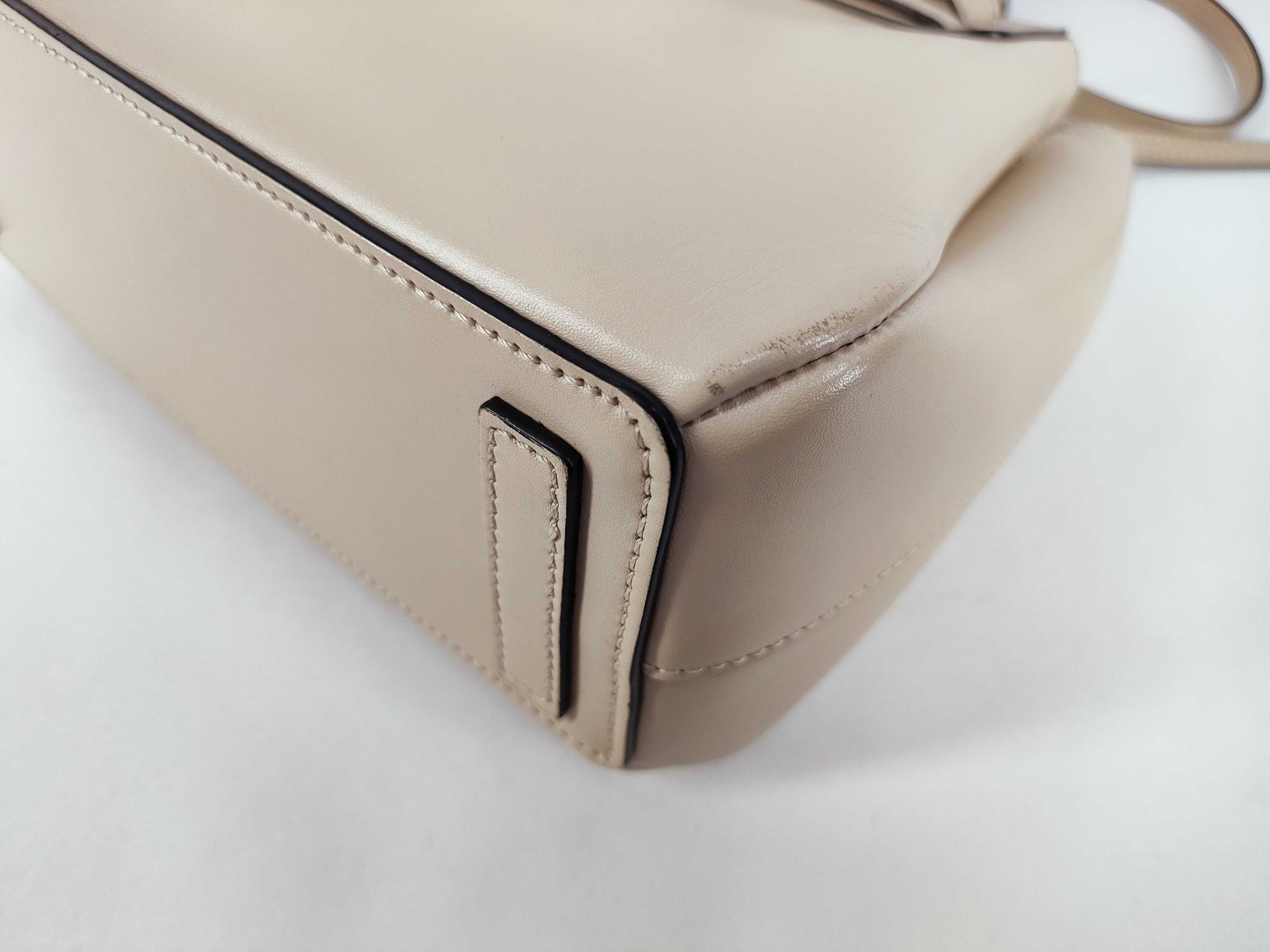 Lazo Mini Leather 2-Way Handbag, Light Beige — view 7