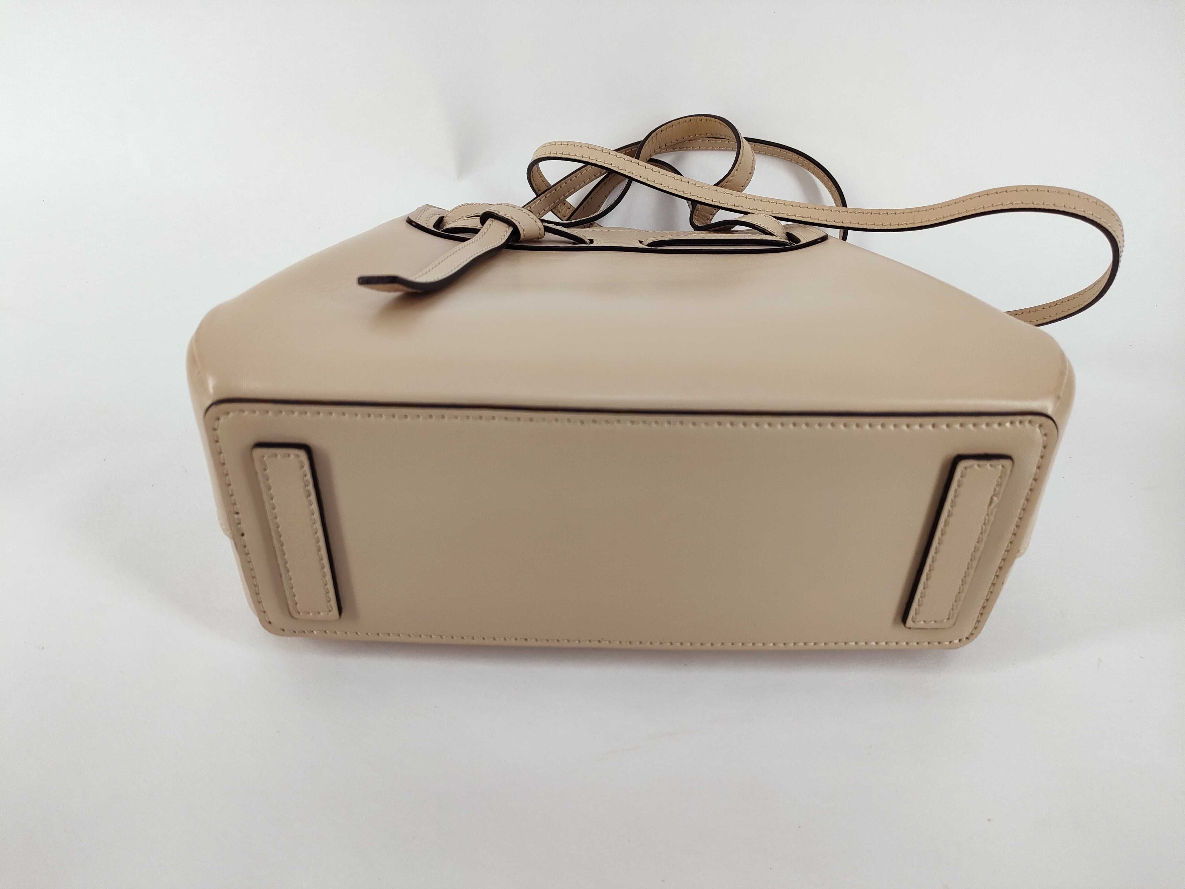 Lazo Mini Leather 2-Way Handbag, Light Beige — view 8