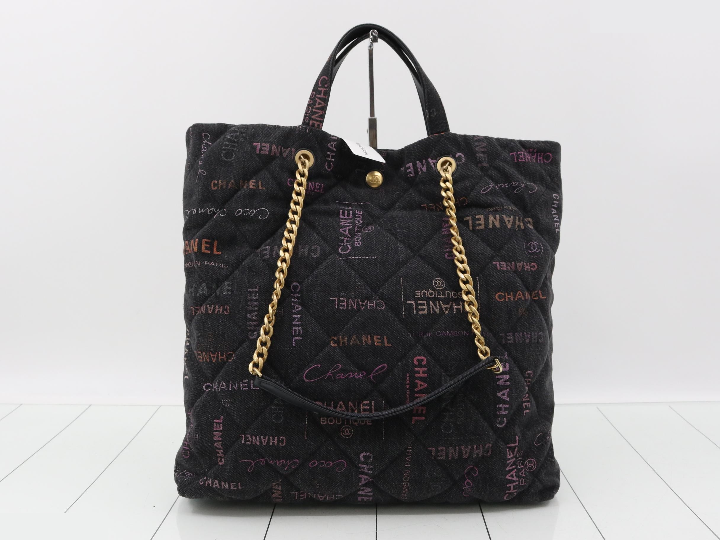 Matelassé denim shoulder bag — view 2