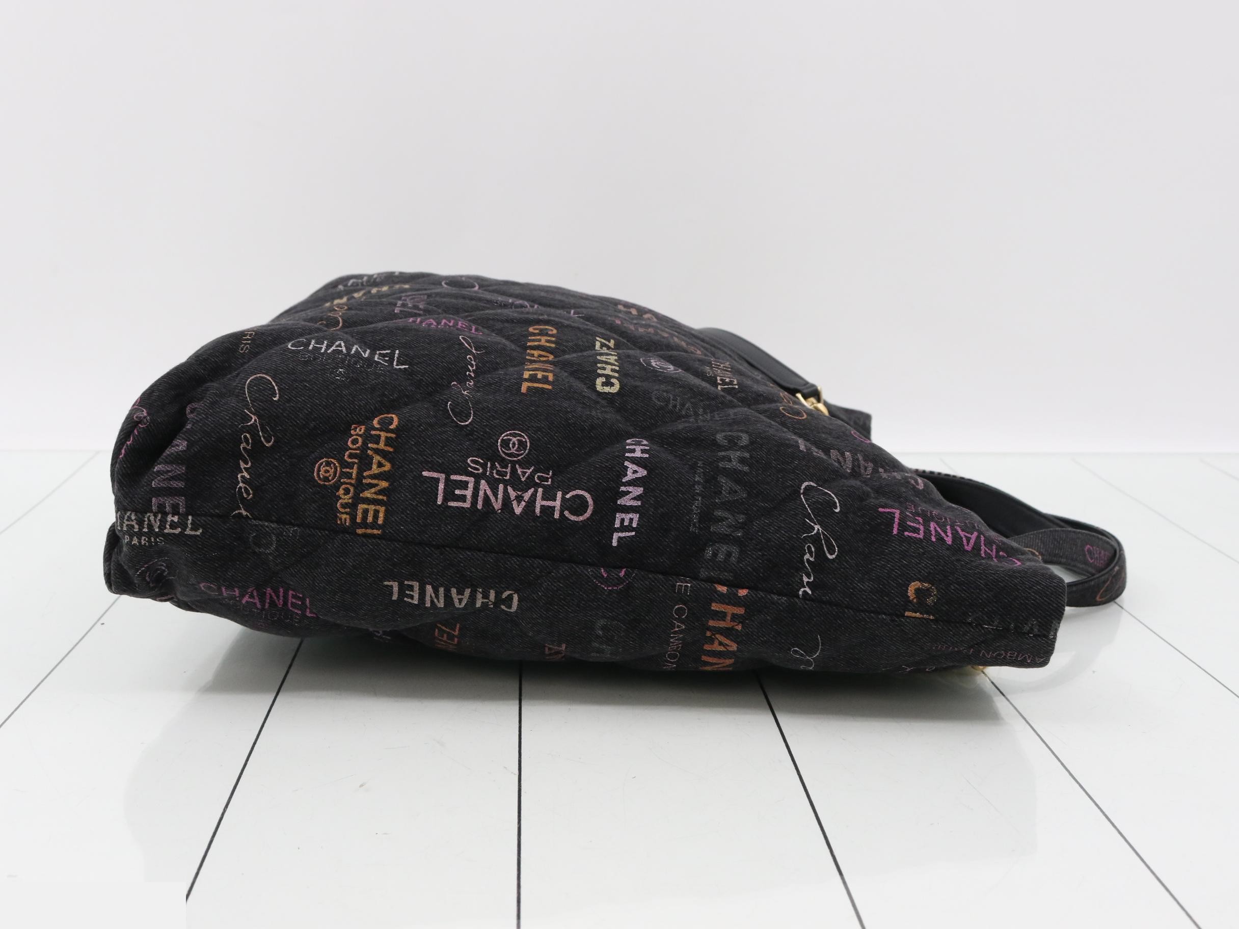 Matelassé denim shoulder bag — view 3