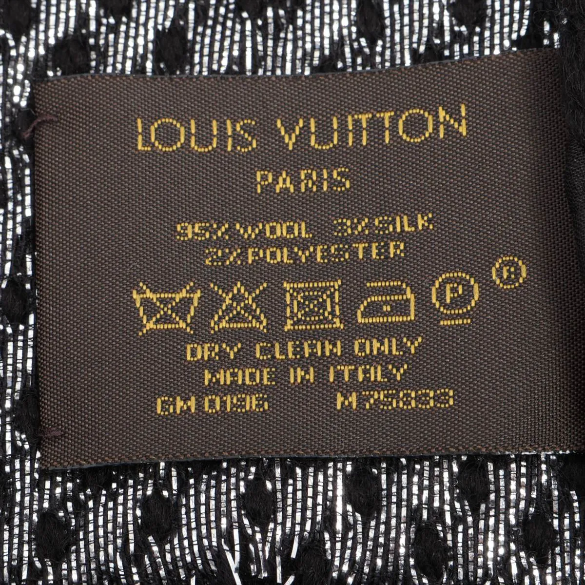 Louis Vuitton M75833 Escharpe Logomania Shine GM0196 Muffler Wool x Silk Black — view 3