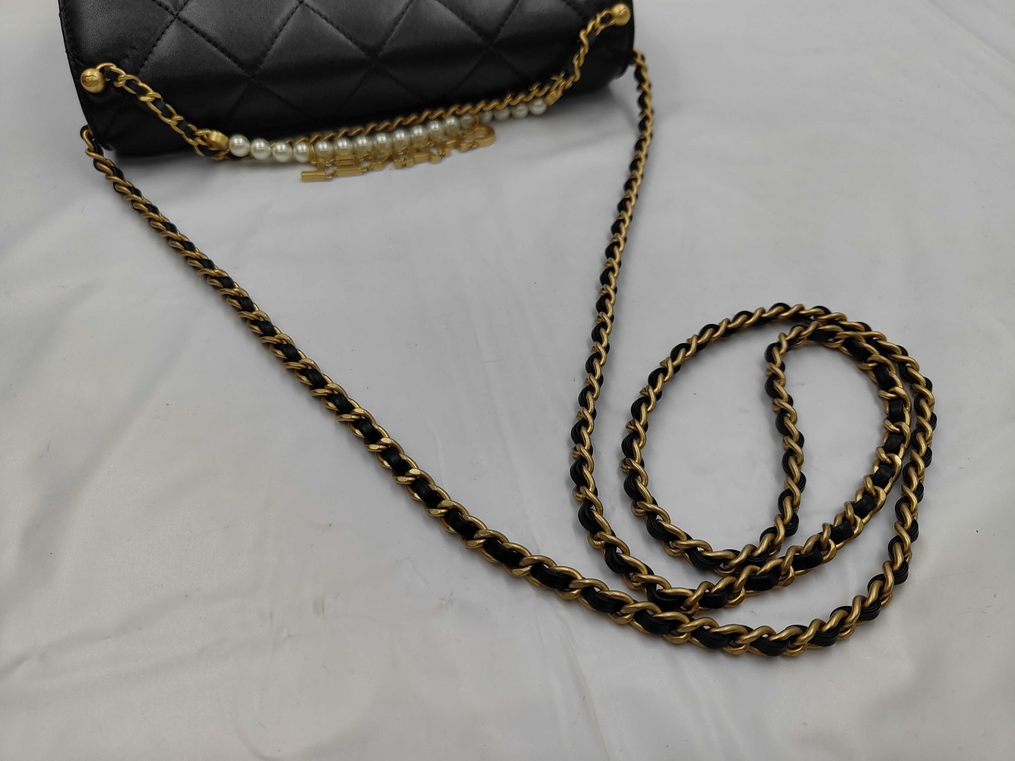 Matelassé Logo Charm Chain Shoulder Bag — view 3