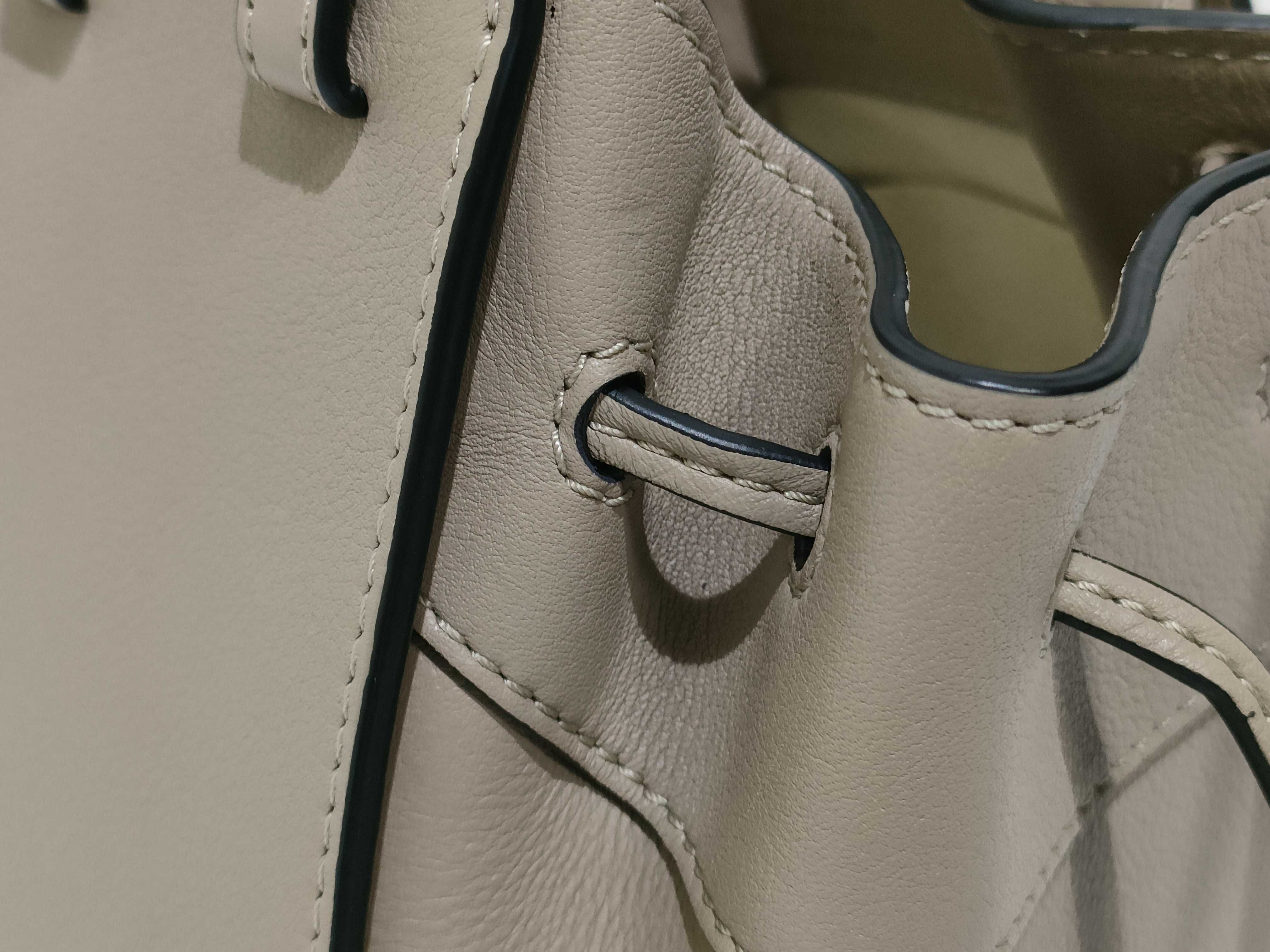 Hammock Shoulder Bag, Leather, Beige — view 14