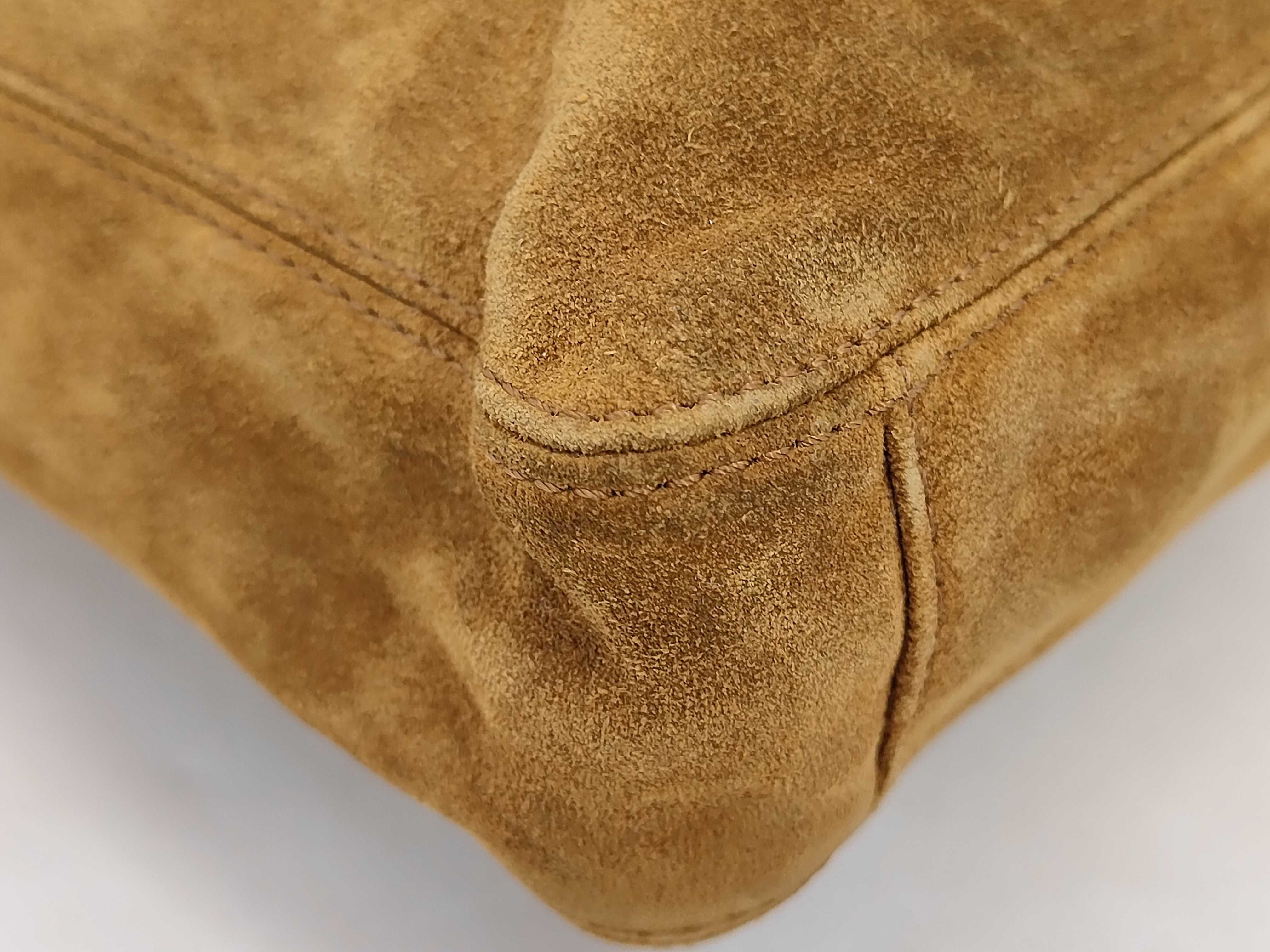 tote bag, suede, brown tote bag — view 4