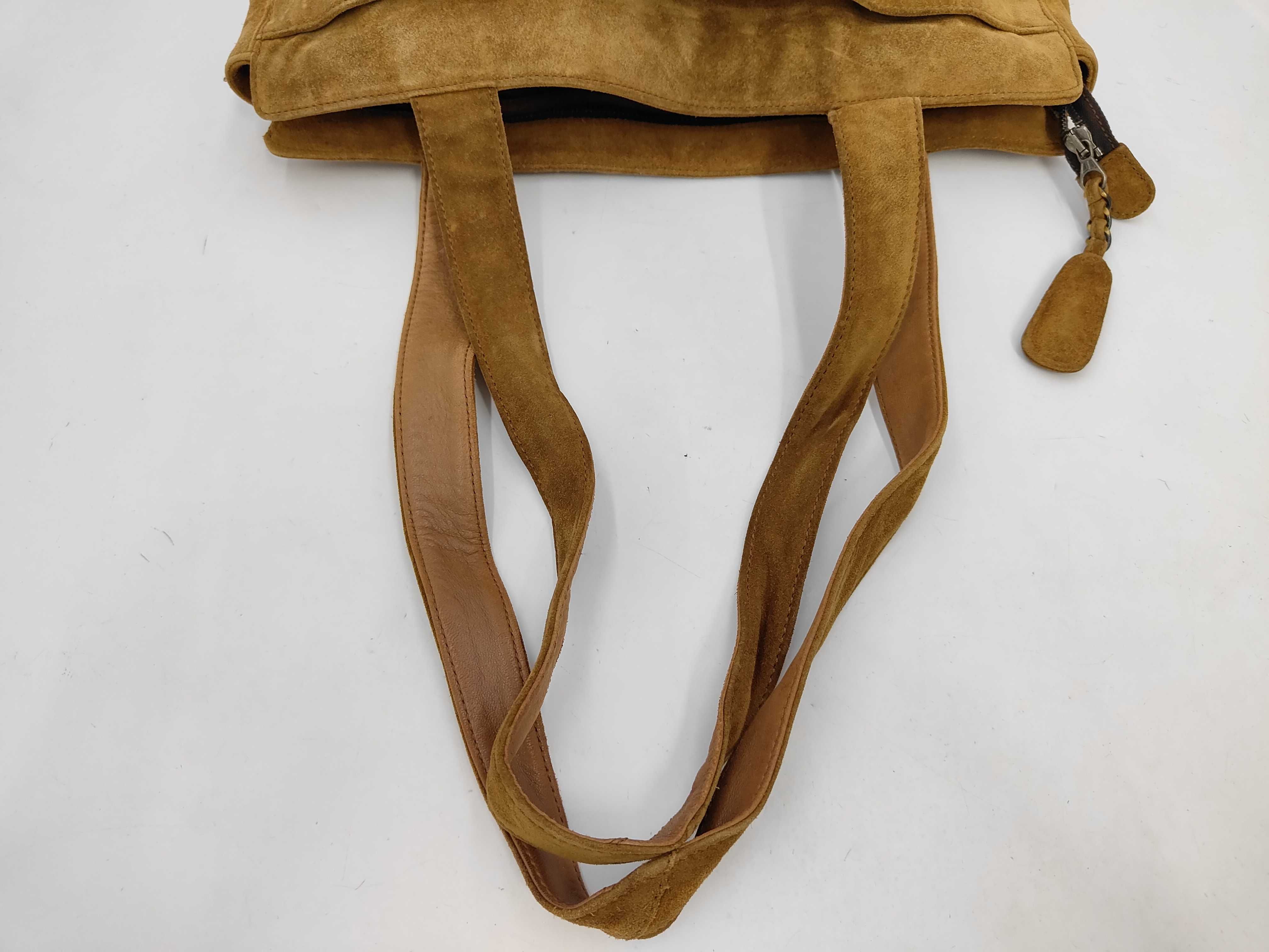 tote bag, suede, brown tote bag — view 5