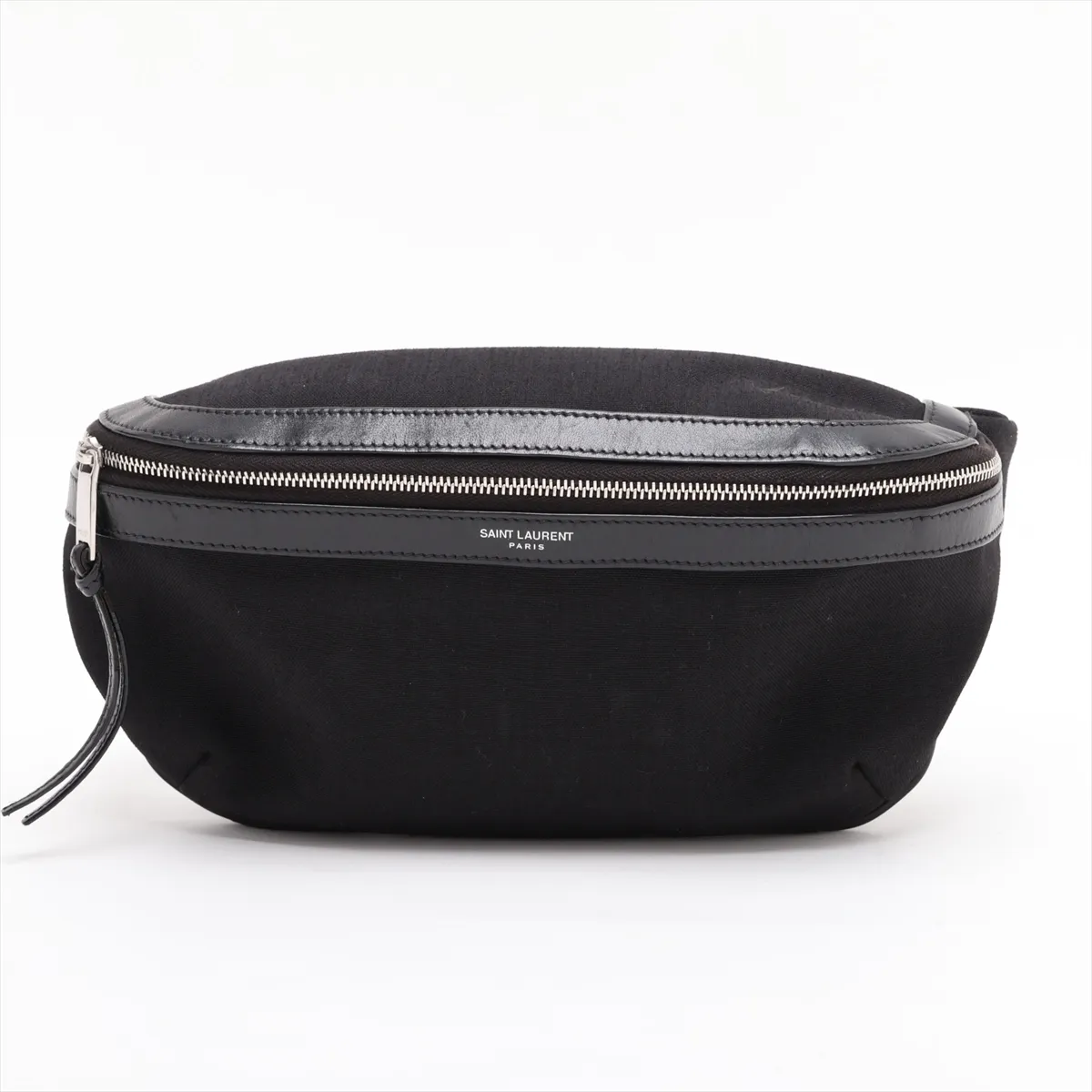 557831 Canvas x Leather Waist Pouch, Black
