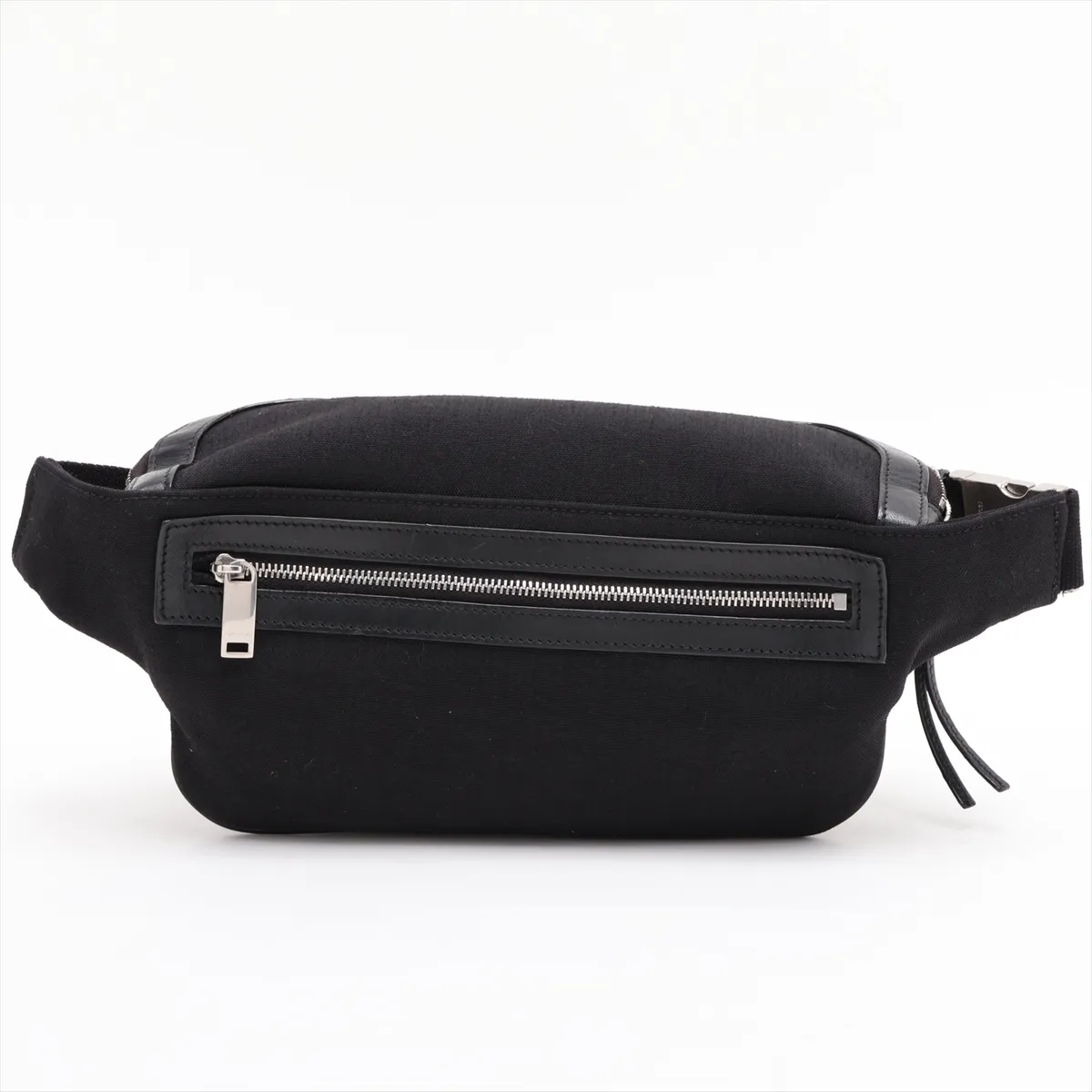 557831 Canvas x Leather Waist Pouch, Black — view 2