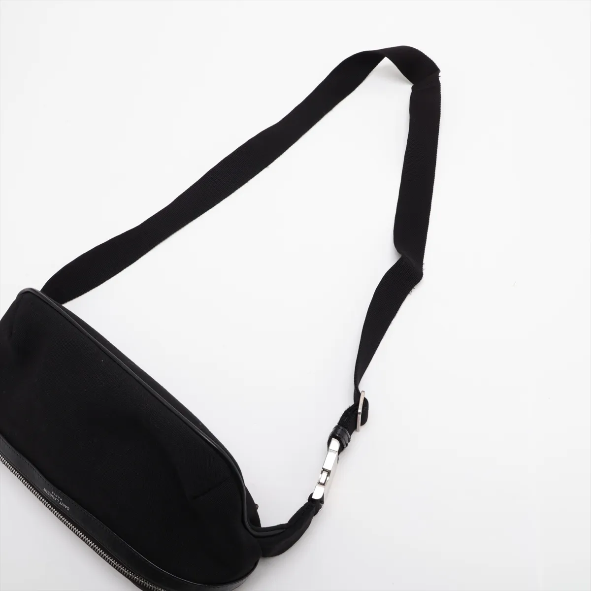 557831 Canvas x Leather Waist Pouch, Black — view 5