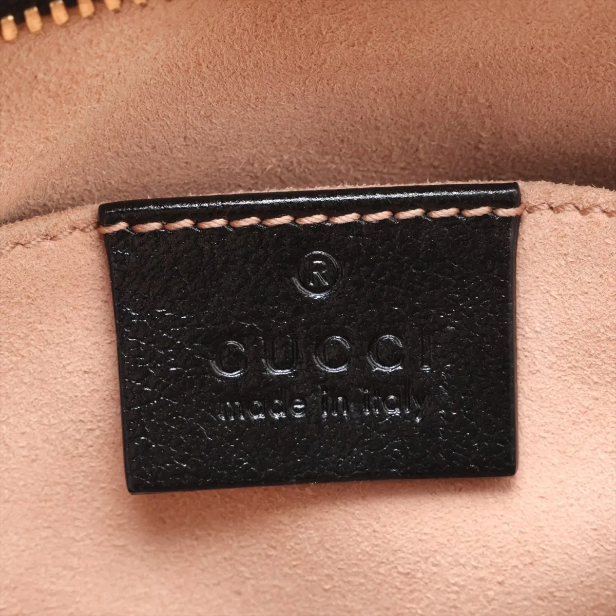 GG Marmont 447632 Canvas x Leather Chain Shoulder Bag Beige x Black — view 8