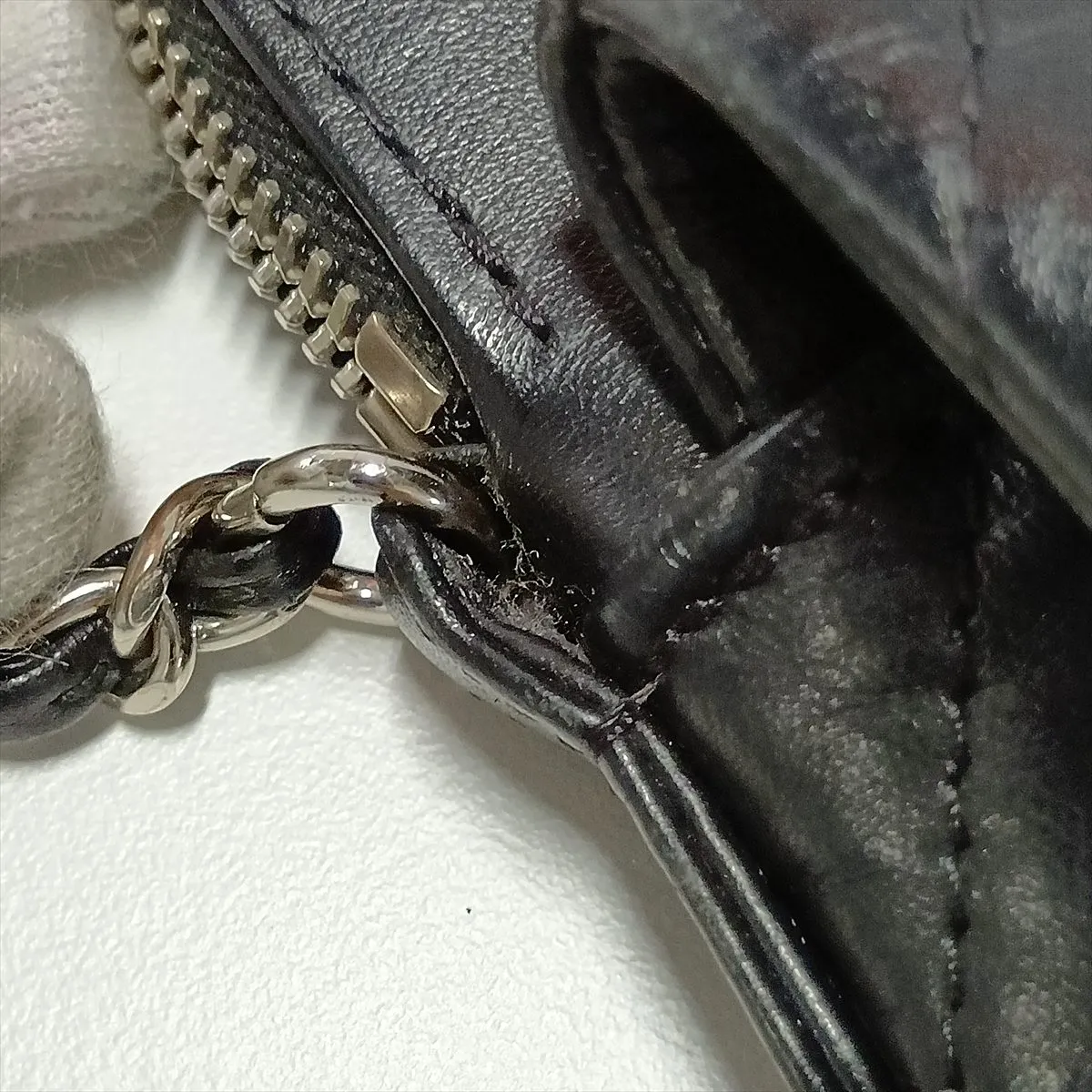 Matelassé Lambskin Chain Shoulder Bag, Black with Silver Hardware, 24622256, Serial Number 24 — view 13