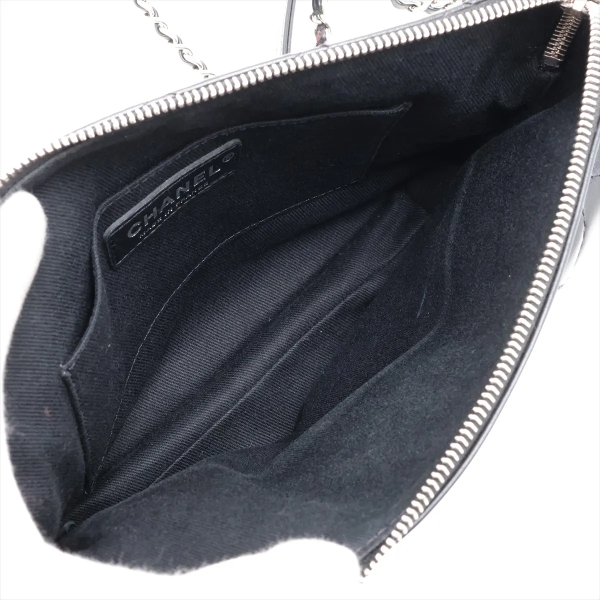 Matelassé Lambskin Chain Shoulder Bag, Black with Silver Hardware, 24622256, Serial Number 24 — view 6