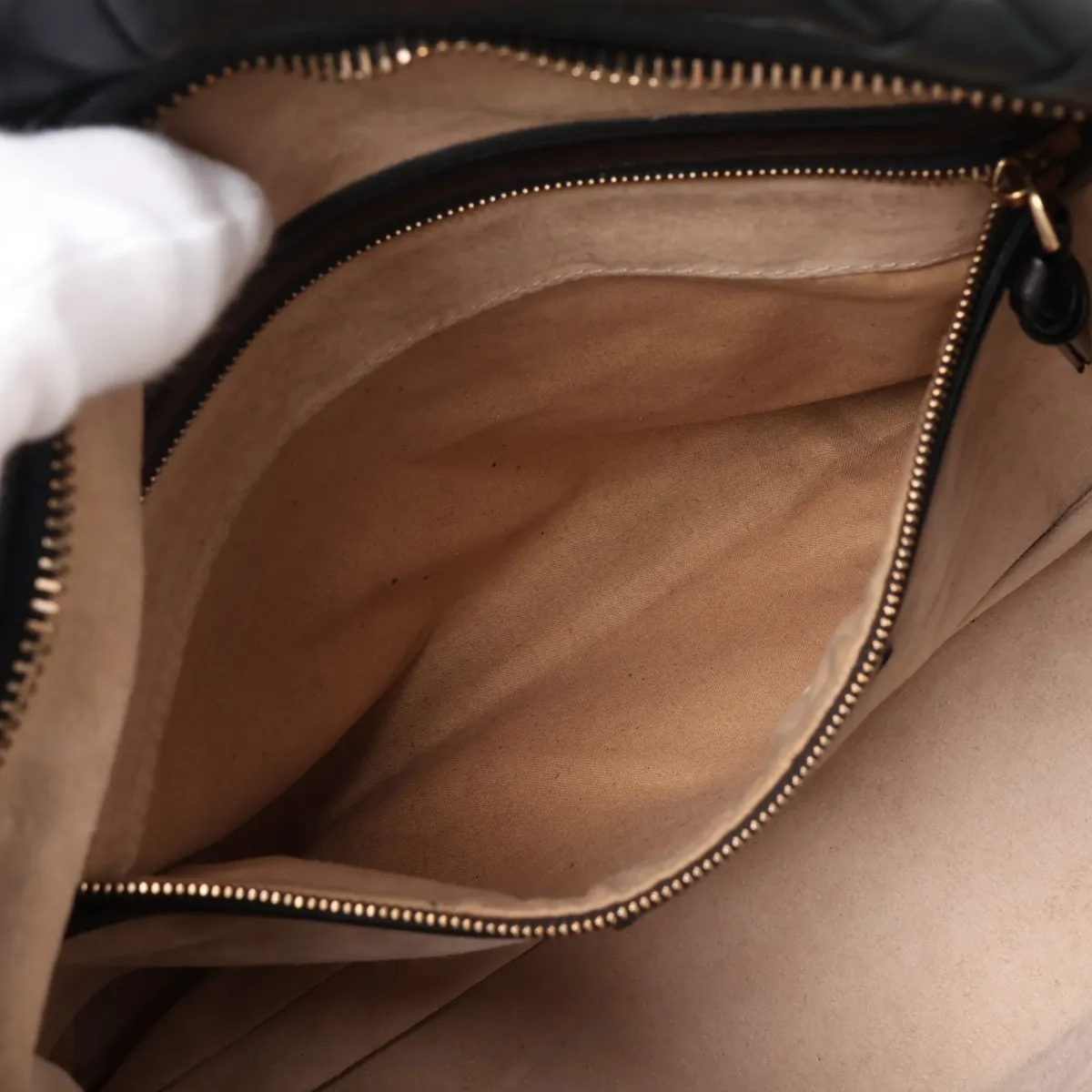 Intrecciato Hobo 115653 Leather Shoulder Bag, Black — view 8