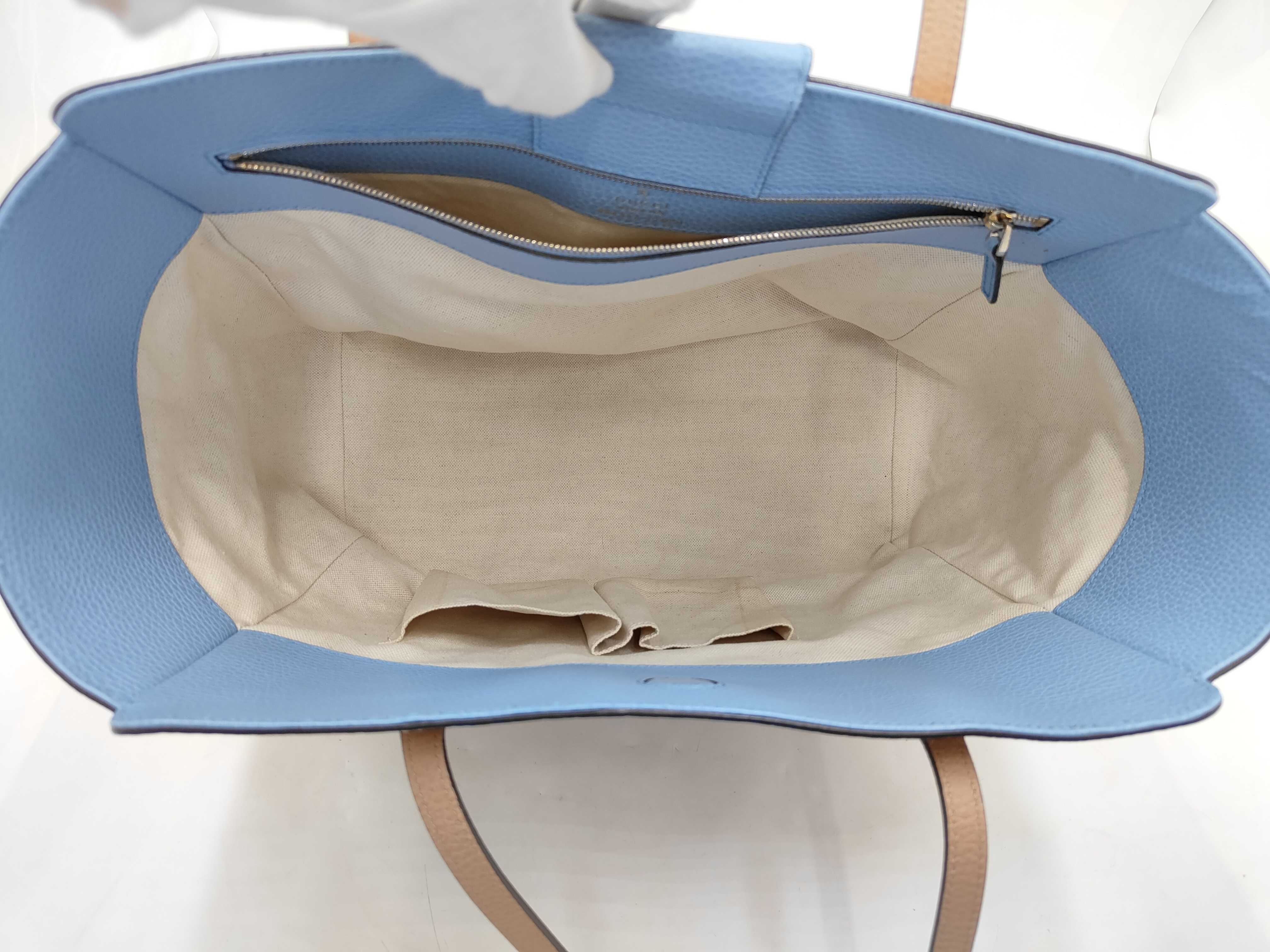 Swing Leather Tote Bag, Beige, 354397 — view 12