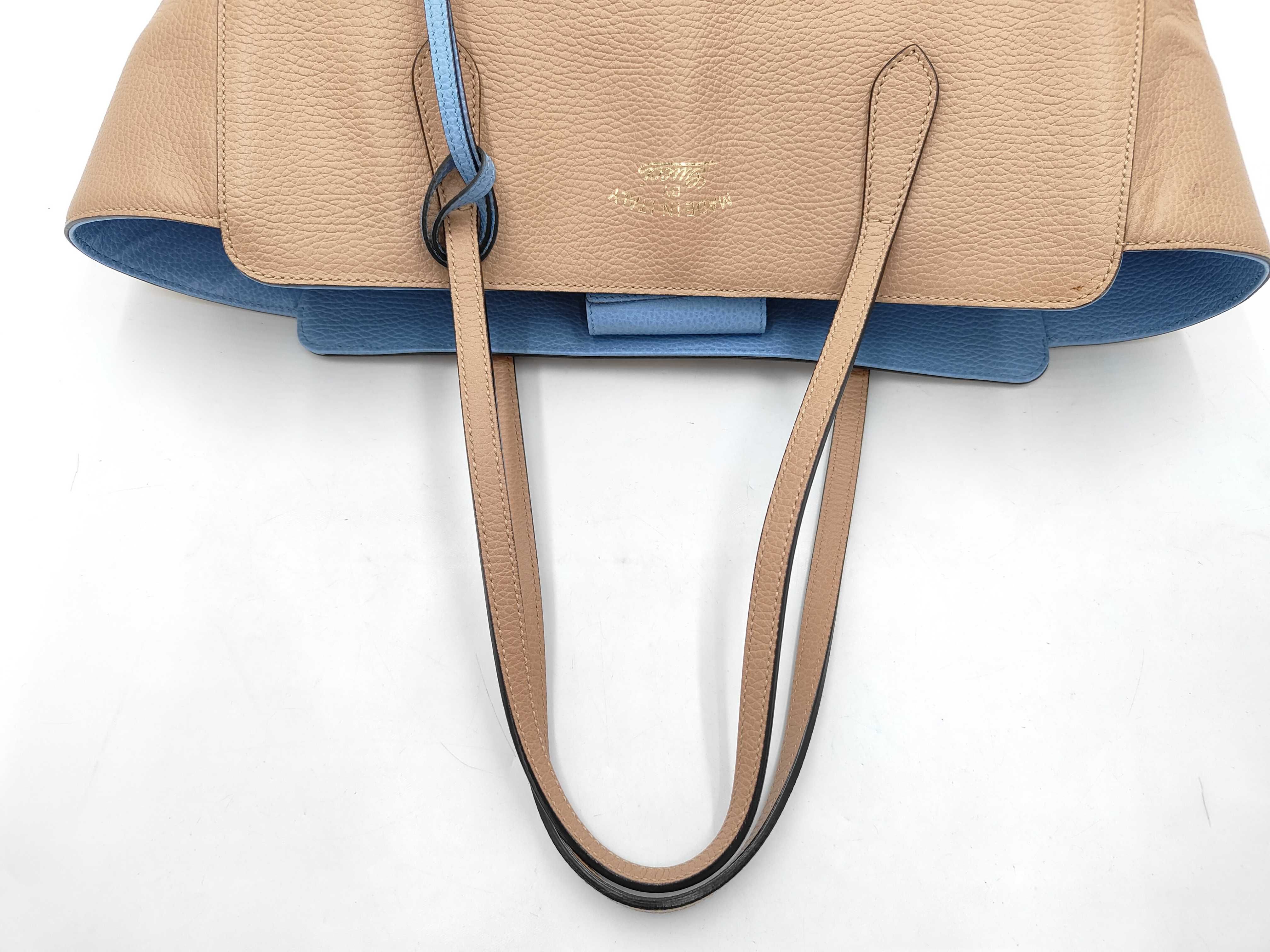 Swing Leather Tote Bag, Beige, 354397 — view 7
