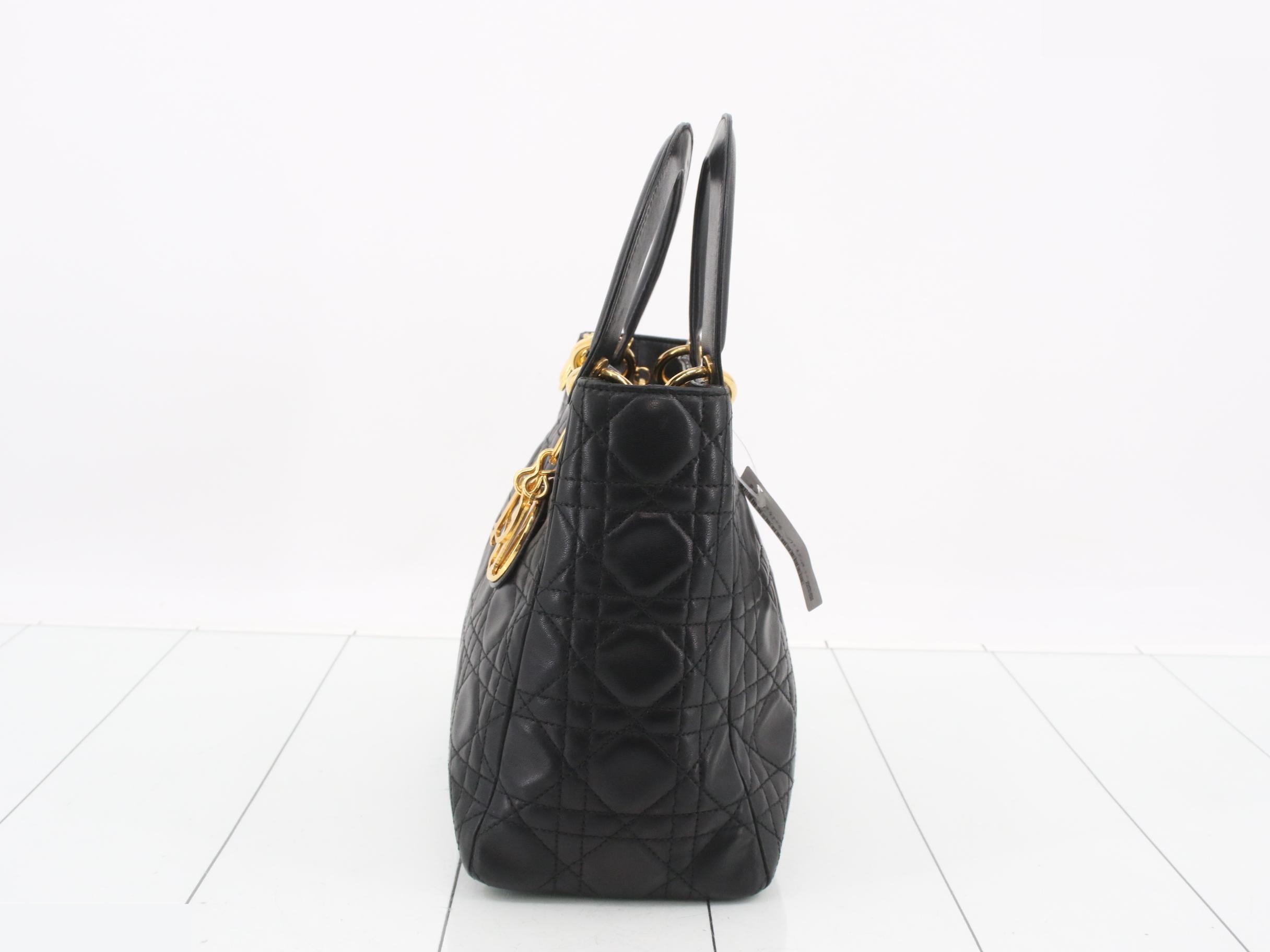 Lady Dior Cannage Lambskin Handbag — view 3