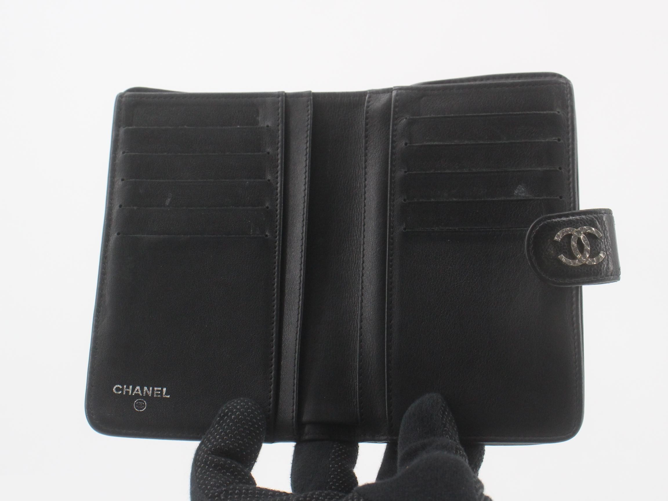 caviar leather folding wallet with Coco Mark, sticker included. — view 4