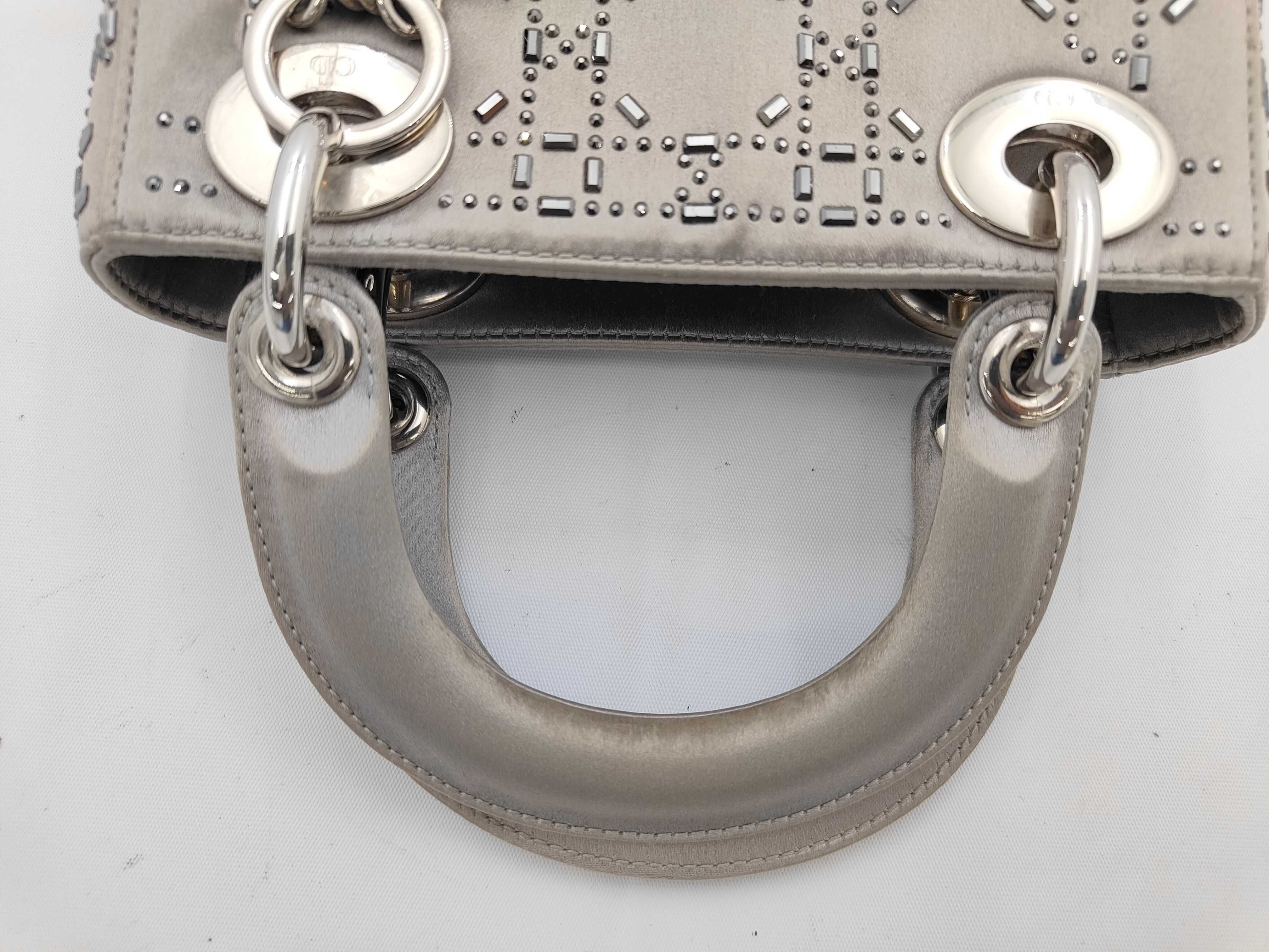 Lady Dior Satin/Rhinestone 2-Way Shoulder Bag — view 3
