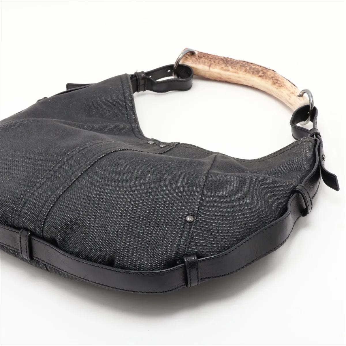 Mombasa Denim Shoulder Bag, Navy — view 3