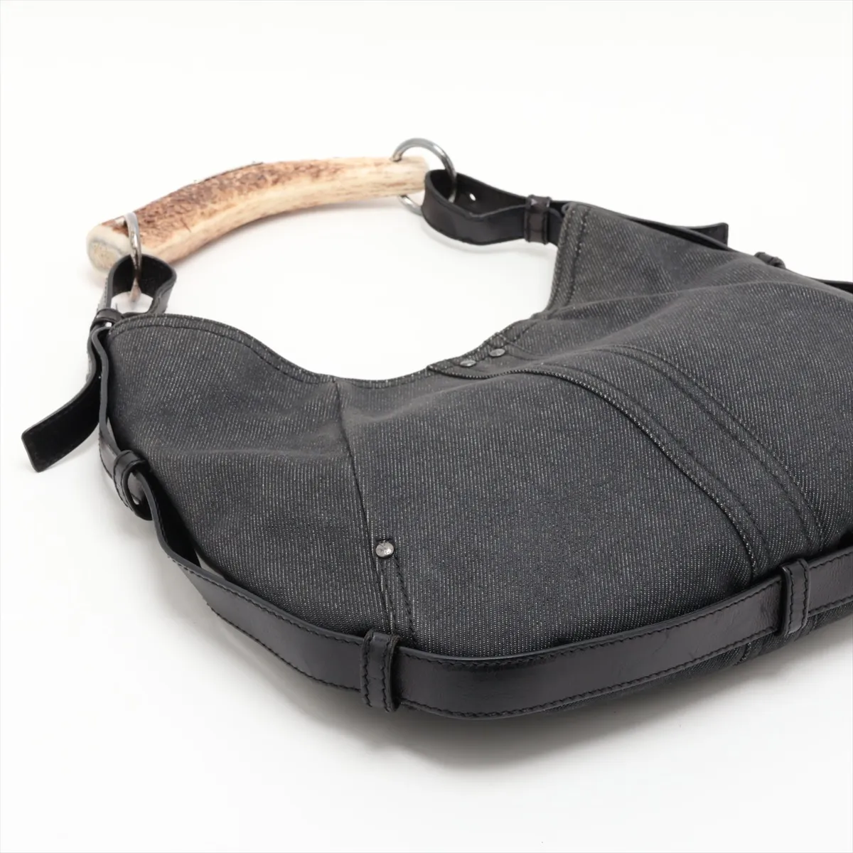 Mombasa Denim Shoulder Bag, Navy — view 4