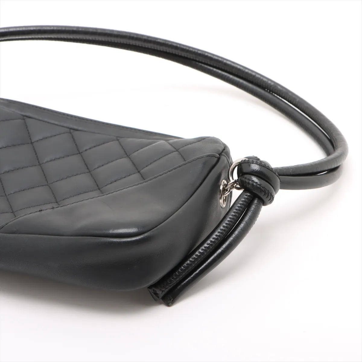 Cambon Line Lambskin Handbag Black Silver Hardware 9122902 No. 9 — view 3