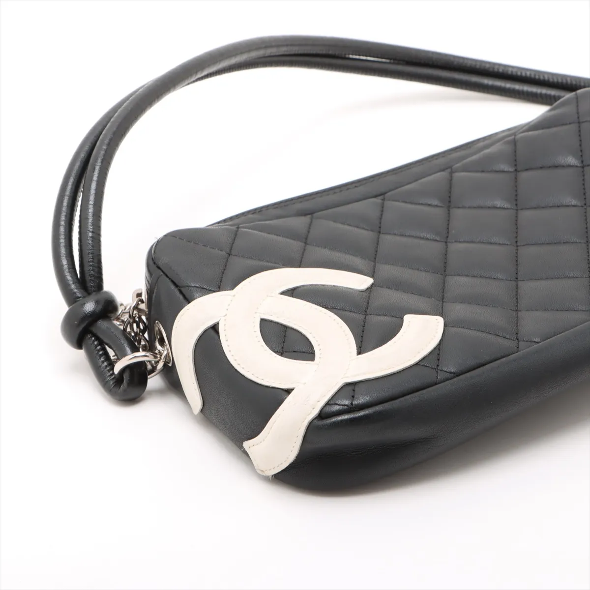 Cambon Line Lambskin Handbag Black Silver Hardware 9122902 No. 9 — view 4