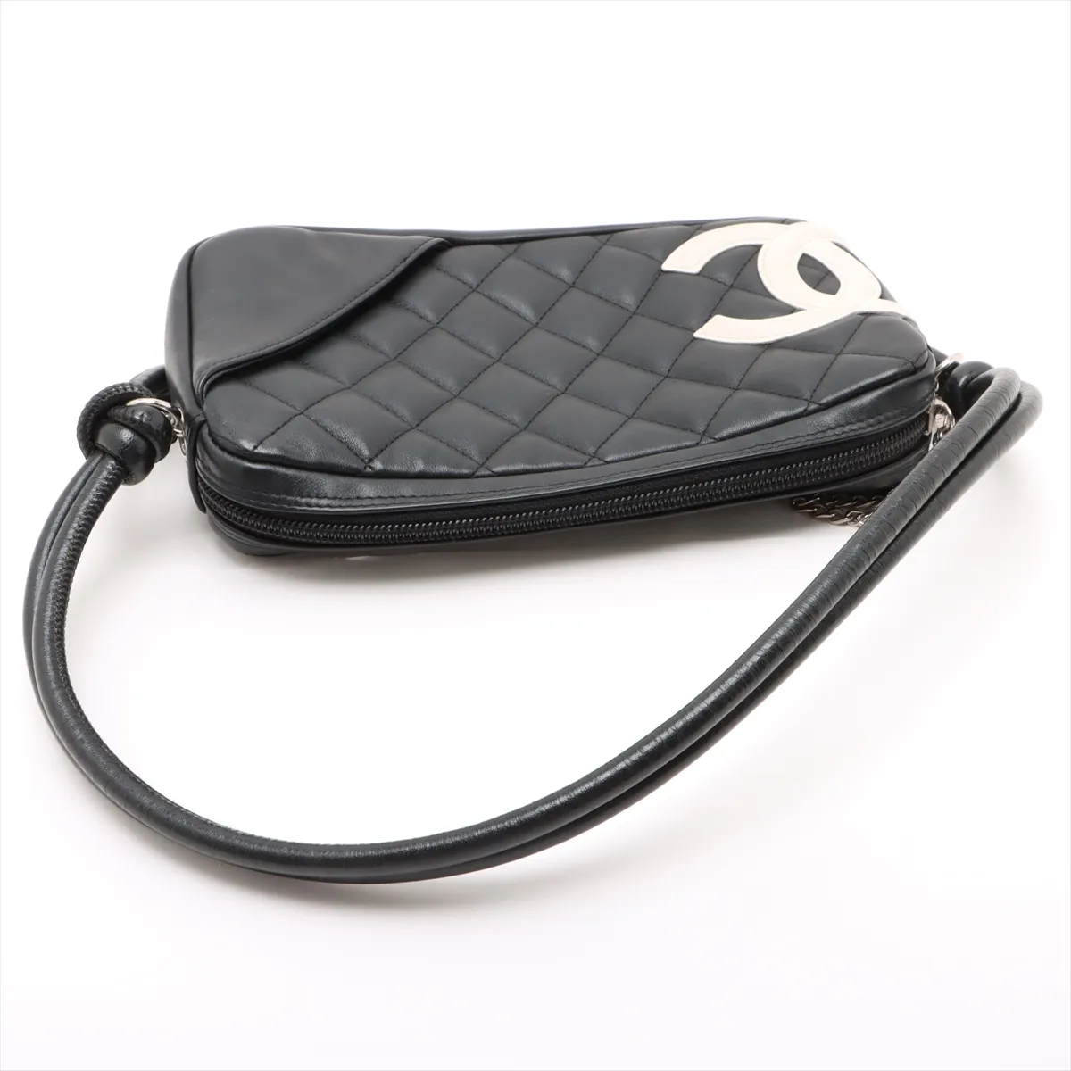 Cambon Line Lambskin Handbag Black Silver Hardware 9122902 No. 9 — view 5